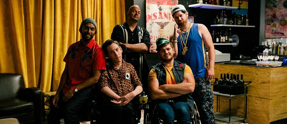 Cast photo featuring Vas Saranga, Sean Towgood, Ali Hassan, Kelsey Flower, and George Alevizos