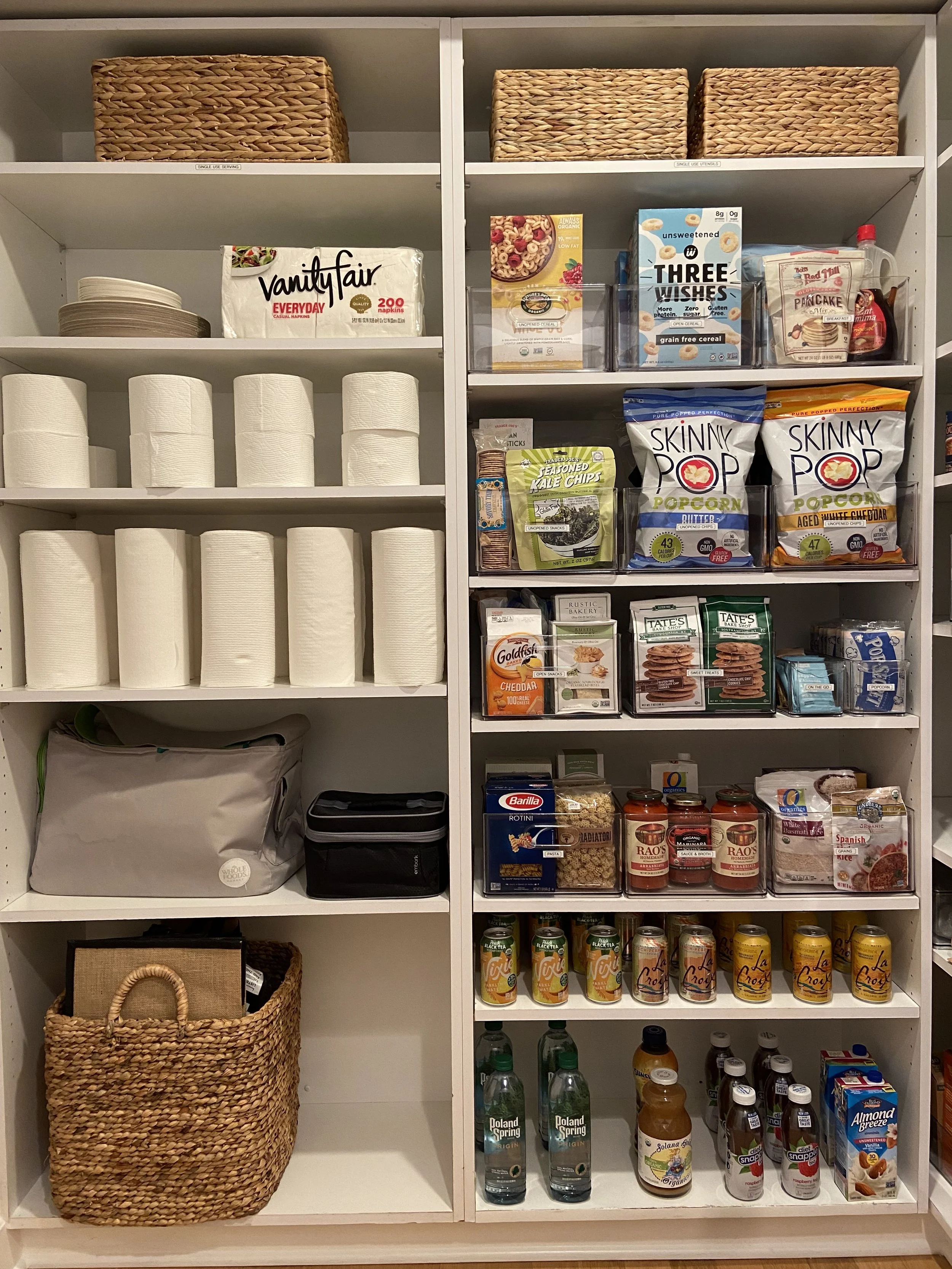 Another larger pantry that we organized. This can be especially helpful when buying in bulk.