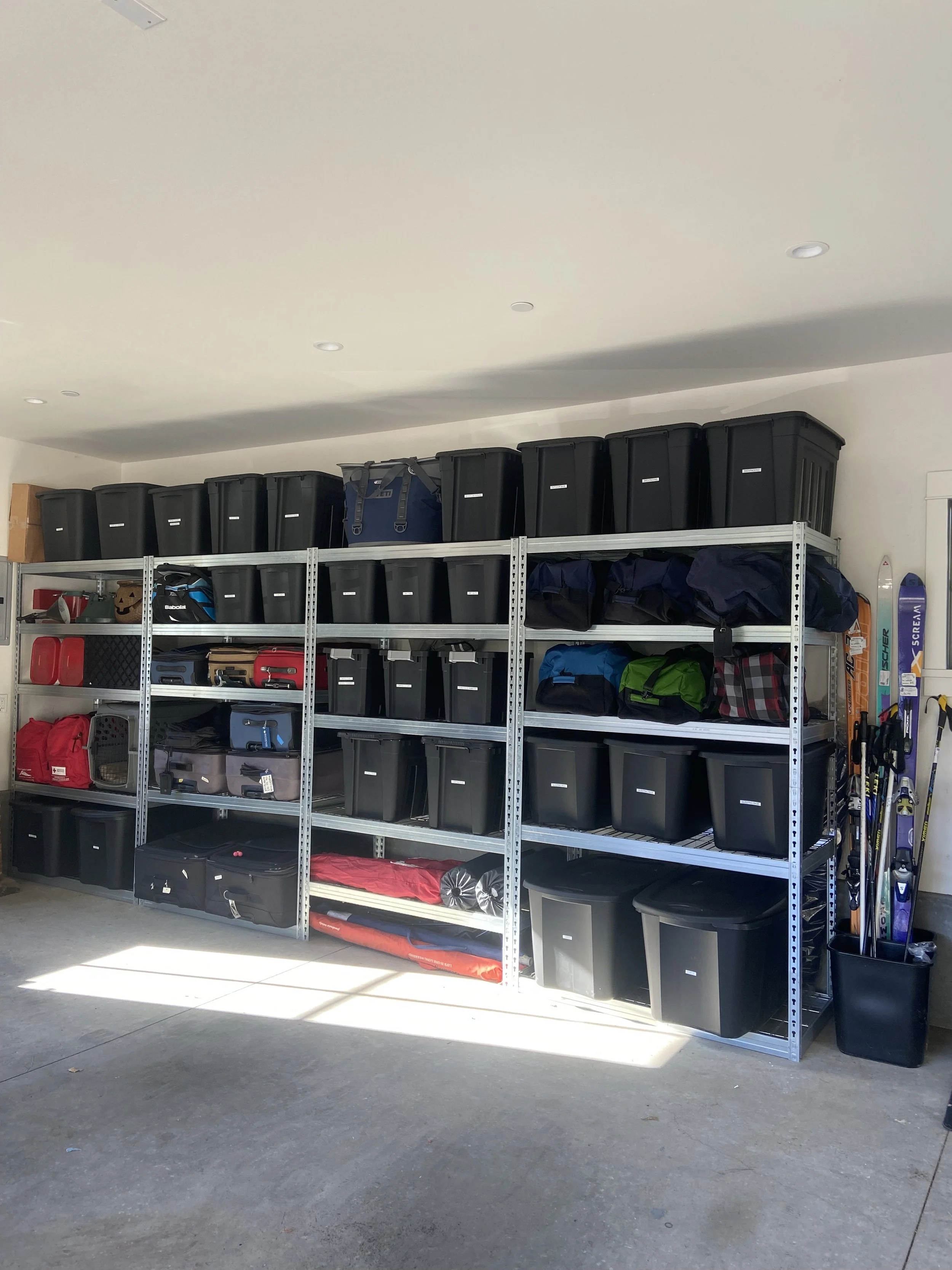 Francesca from Room for Space completely transformed this garage so it was usable and items were now organized in their own containers, labeled and easy to find.