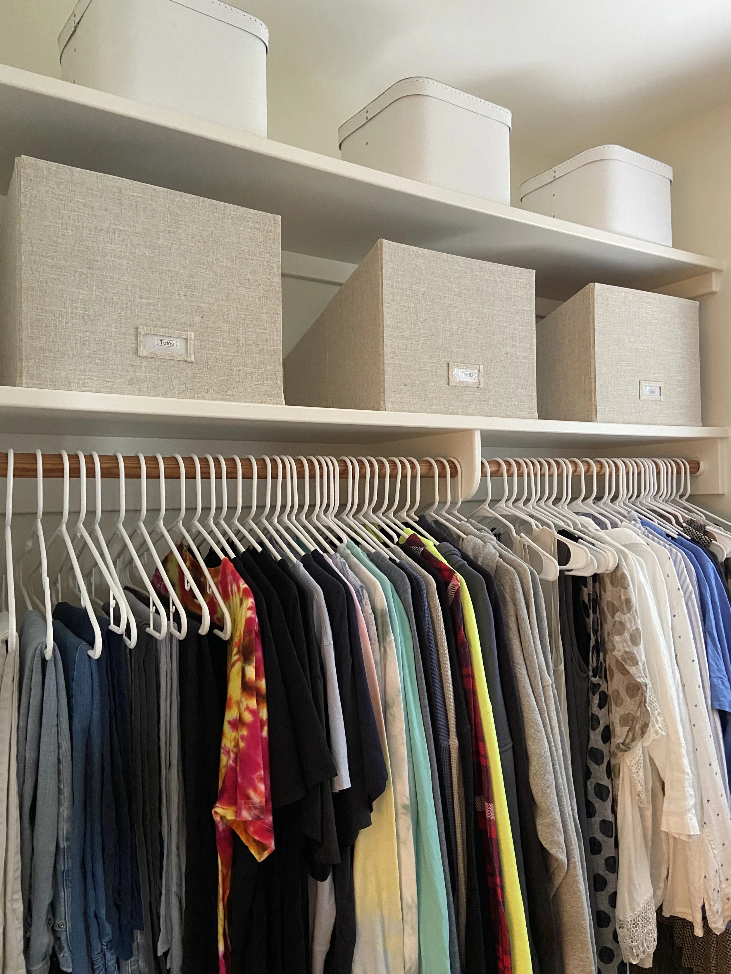 A professionally organized closet done by Francesca from Room For Space.