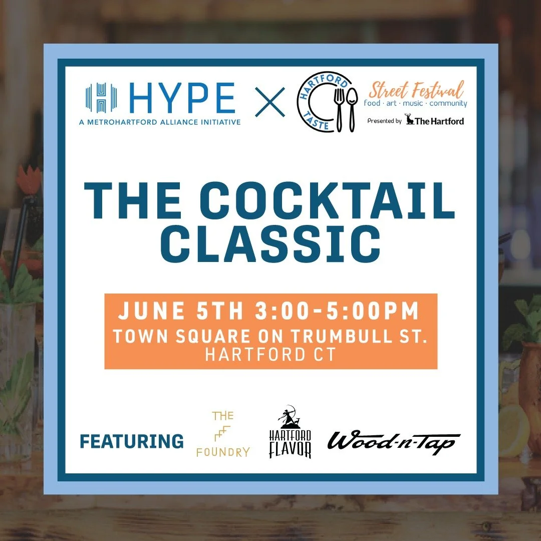 We are shaking things up! 🍸 HYPE x @hartfordtaste present The Cocktail Classic&mdash;a live cocktail competition and summer happy hour in the heart of downtown. Did we mention this is the first happy hour of Hartford Taste?

Bartenders from @woodnta