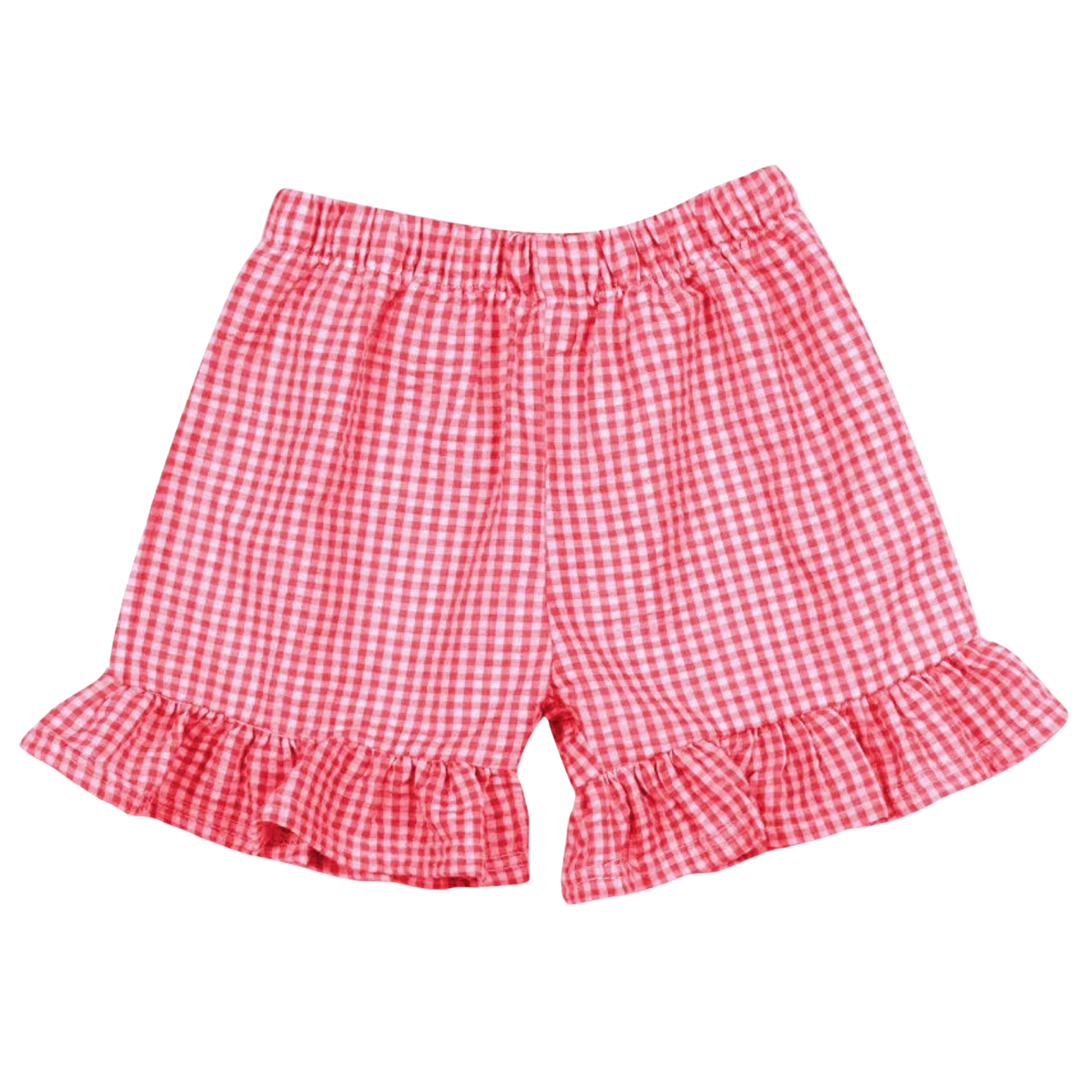 RED GINGHAM SEERSUCKER SHORTS