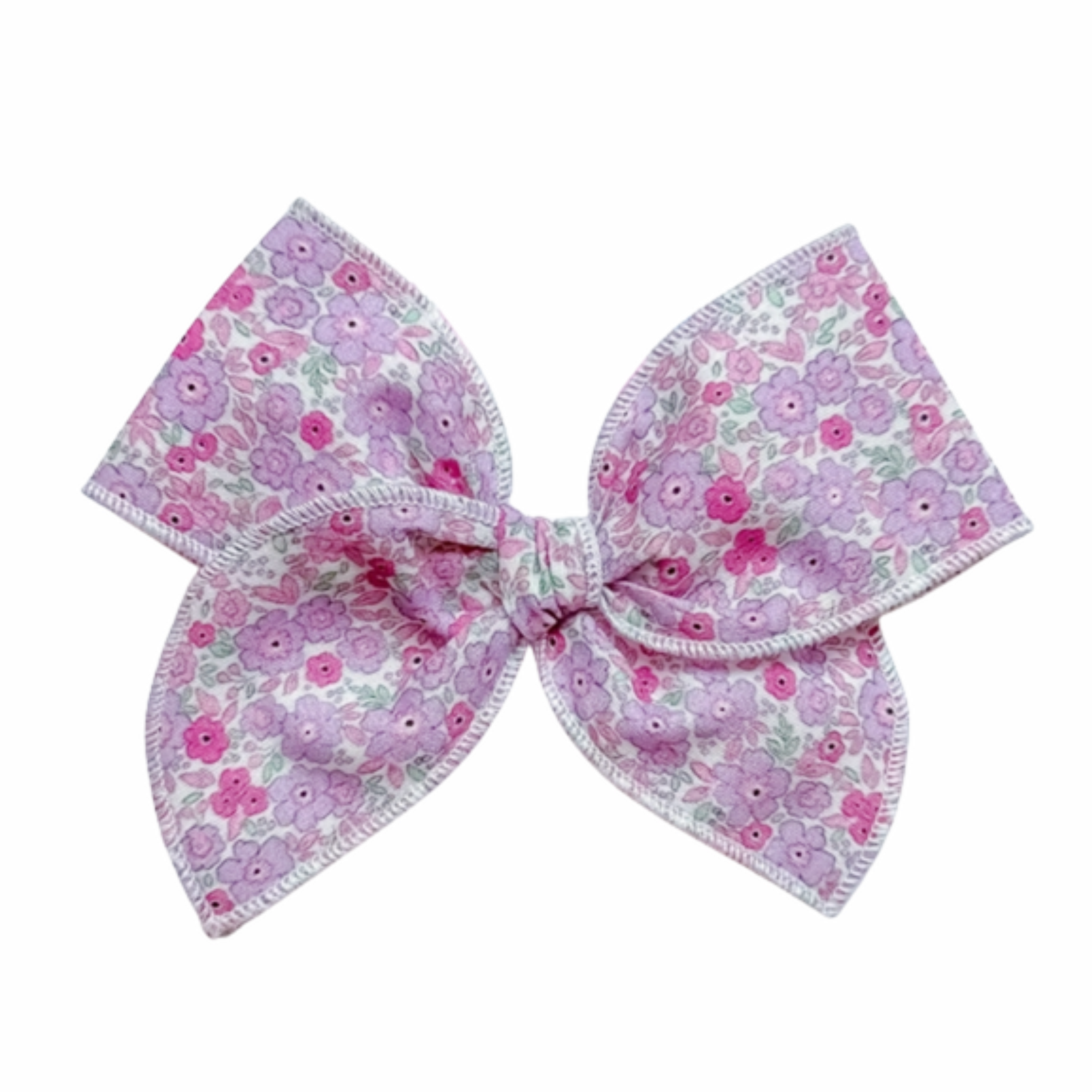 DAINTY PURPLE FLORAL HAIRBOW