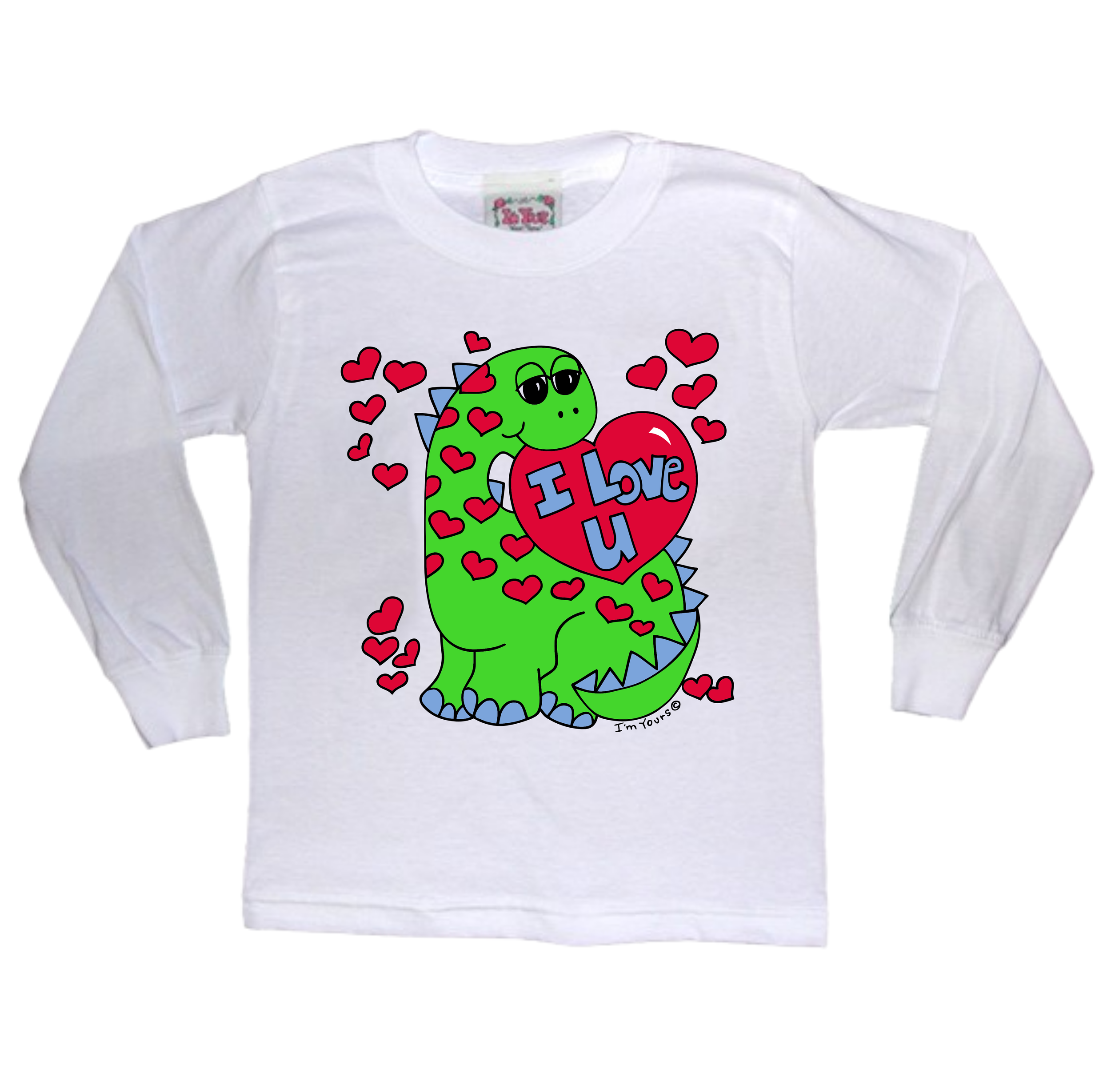 I LOVE YOU DINOSAUER LONG SLEEVE T-SHIRT