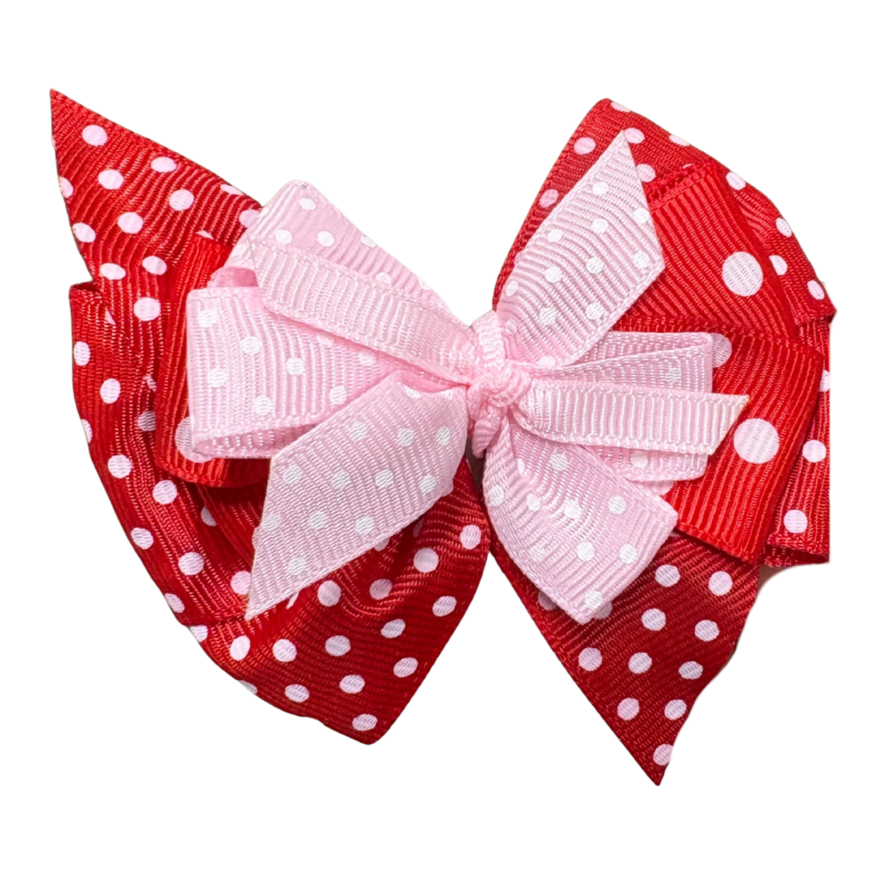 VALENTINE RED & PINK POLKA DOT BOW