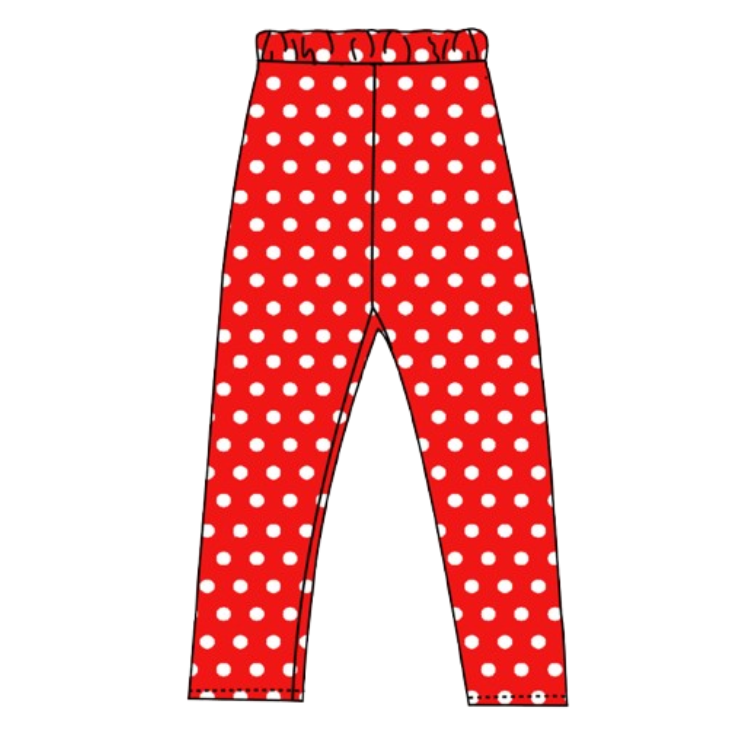 RED WTIH WHITE POLKA DOT LEGGINGS
