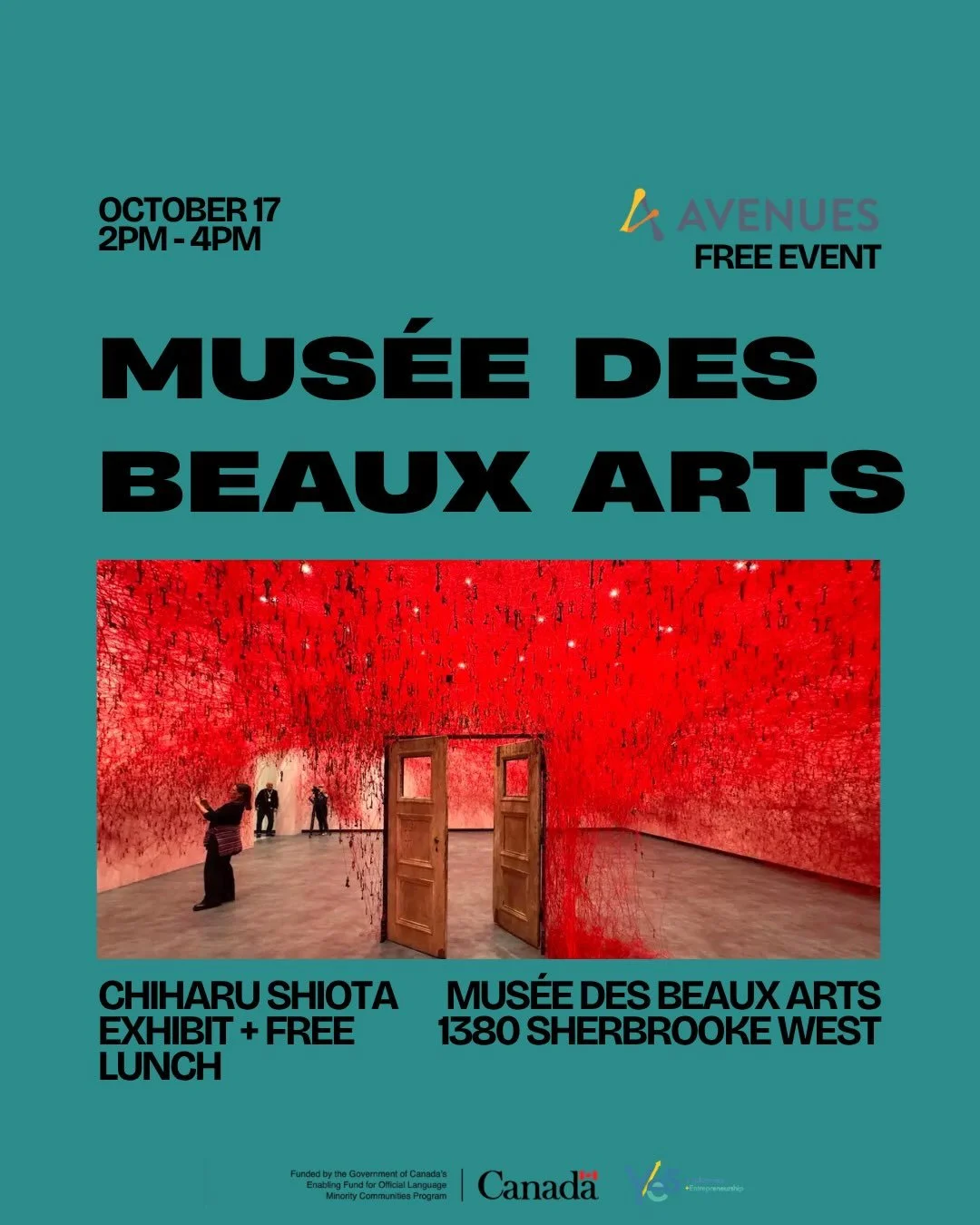 Tomorrow (Saturday Oct 17) : Japanese sculptor and installation artist Chiharu Shiota at the Museum of Fine Art and free lunch after! Absolute must-see🕸️🕸️🕸️

Sign up link in bio 🔗