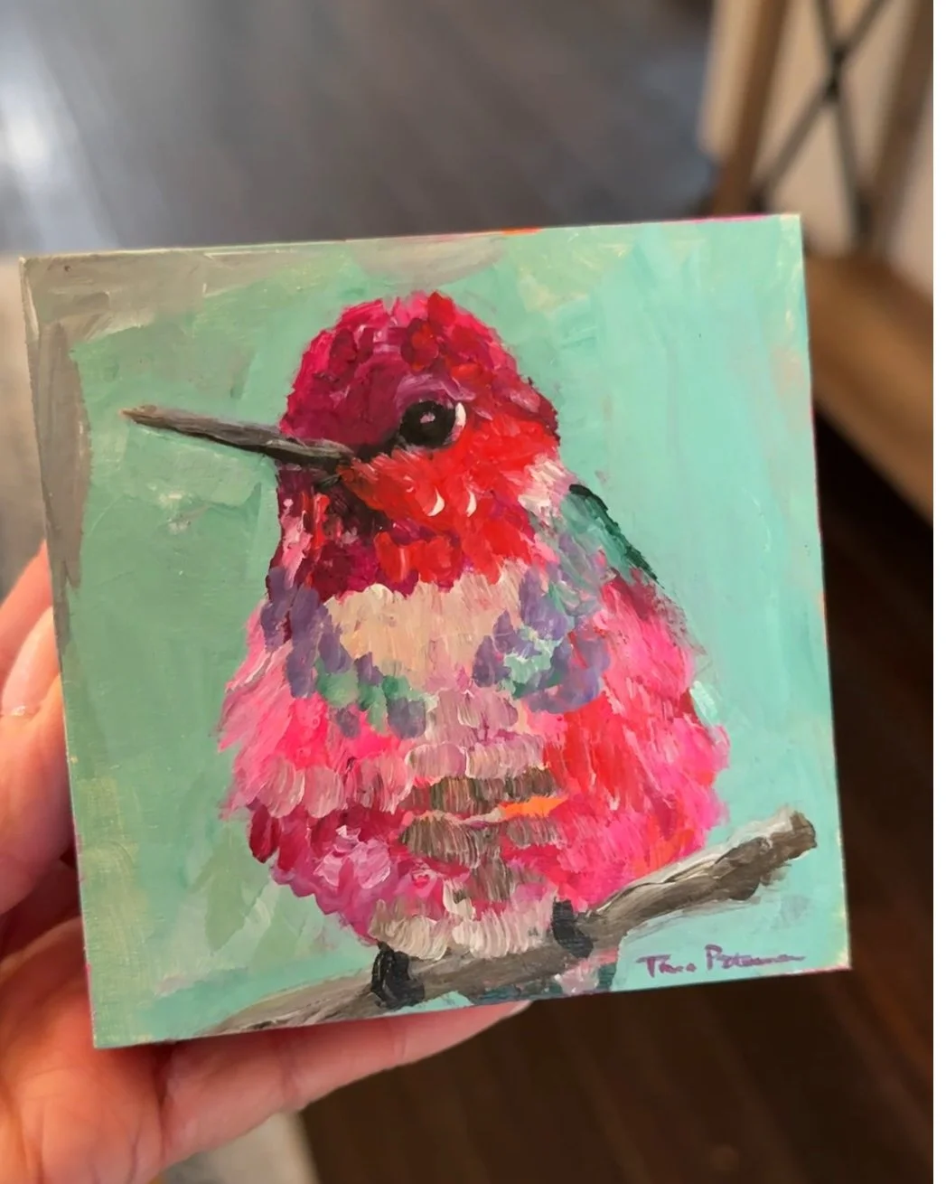 Bliss 2 4x4" Acrylic Painting Tina Petersen Art..jpg