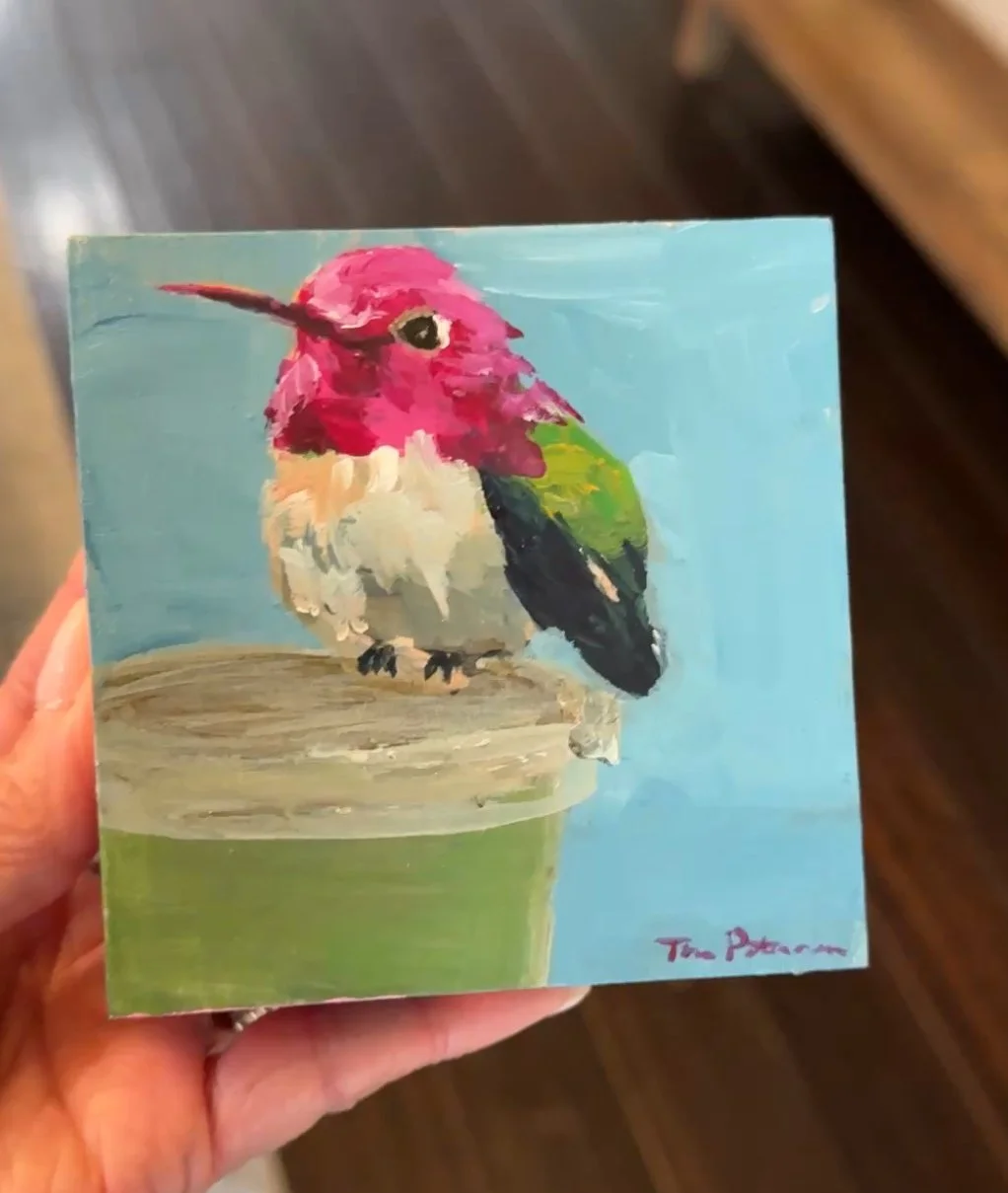 Coffee to Go 4 4x4" Acrylic Painting Tina Petersen Art..jpg