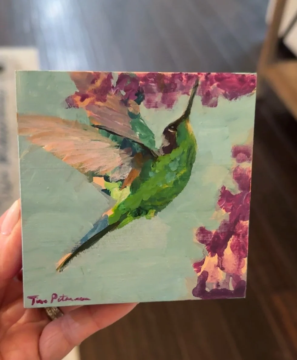 Looking Up 4x4" Acrylic Painting Tina Petersen Art..jpg