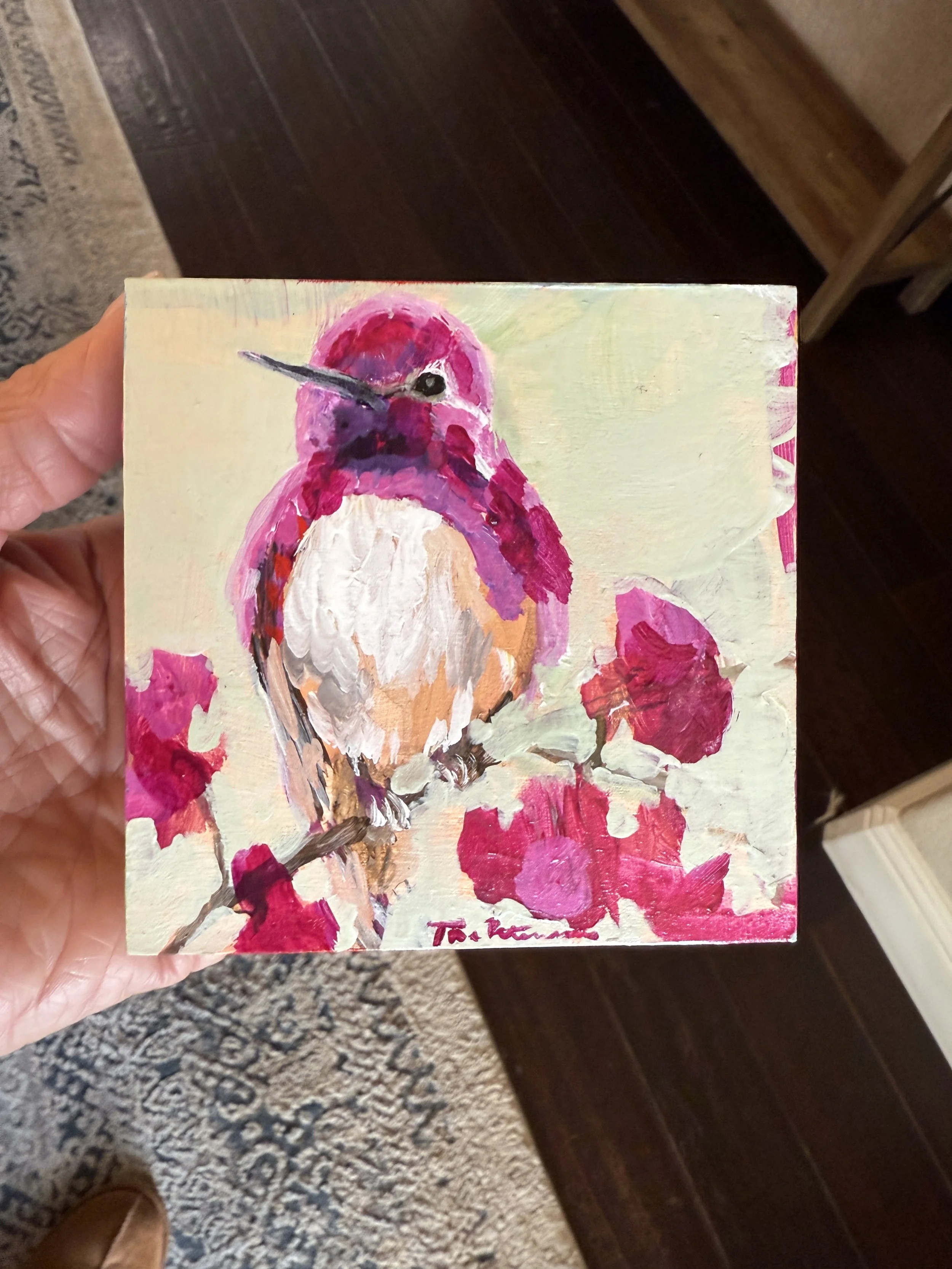 Being Present 2 4x4" Acrylic Painting Tina Petersen Art..JPG