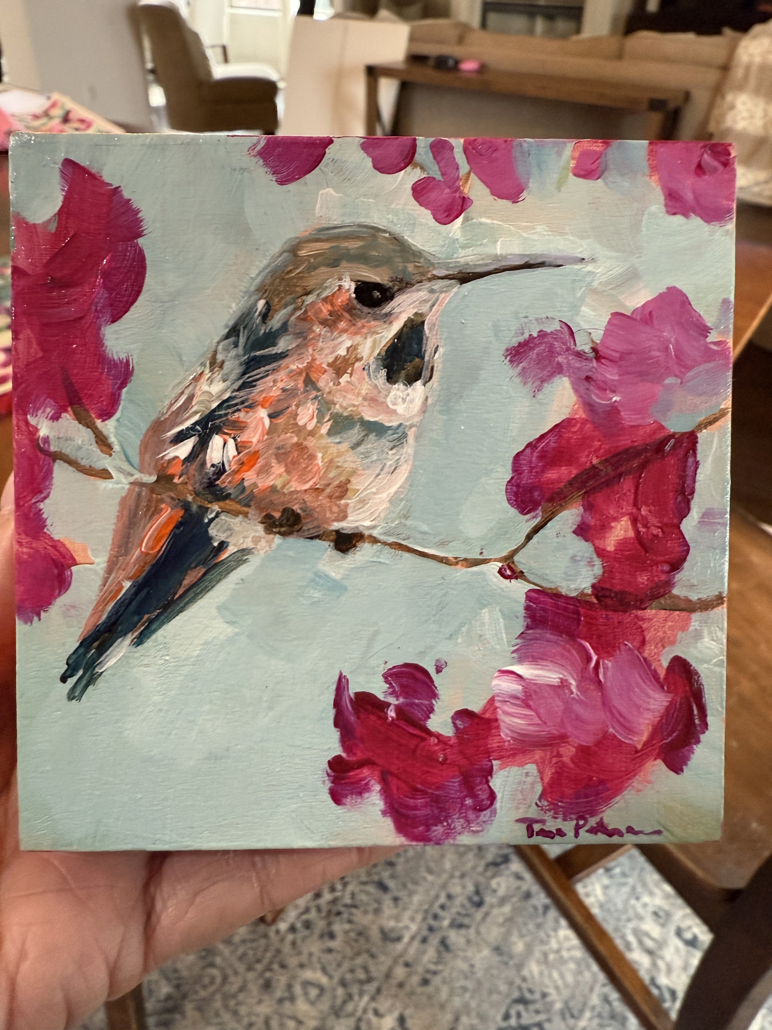 Taking My Time 4x4" Acrylic Painting Tina Petersen Art..JPG