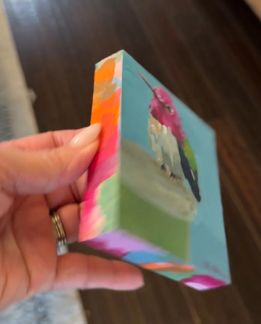 Coffee to Go Side 4x4" Acrylic Painting Tina Petersen Art..jpg