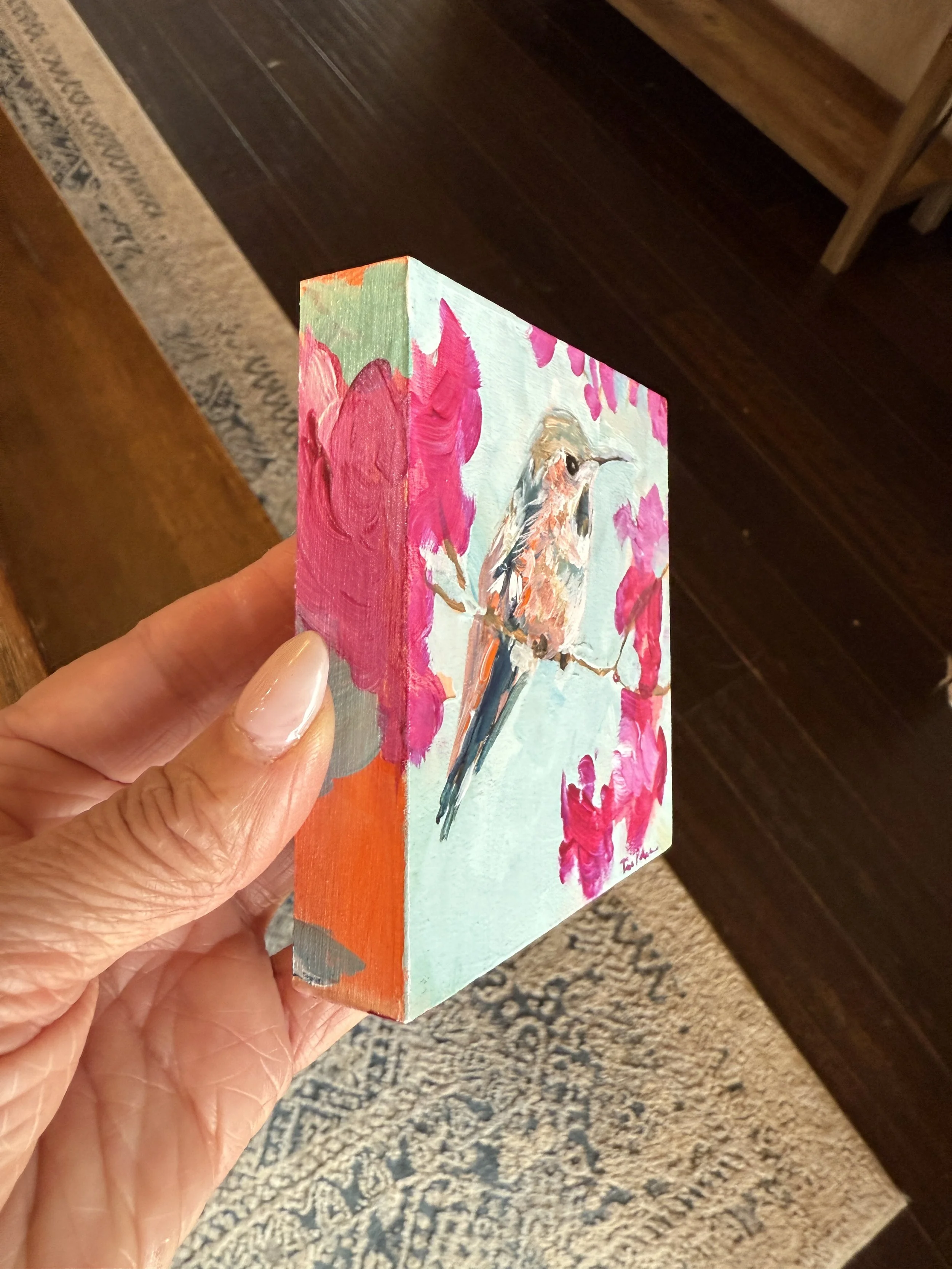 Taking My Time Side 4x4" Acrylic Painting Tina Petersen Art..JPG