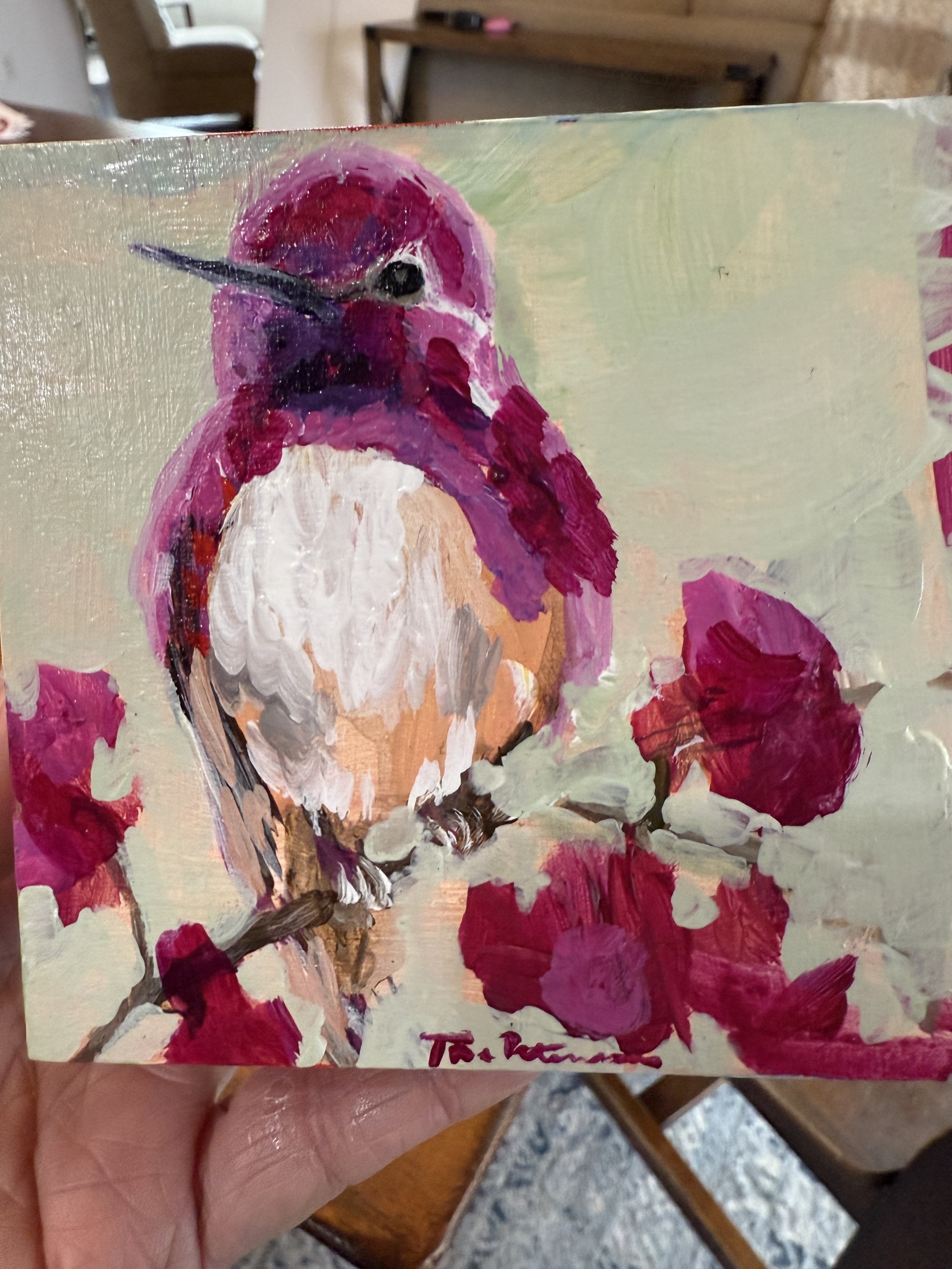 Being Present 4x4" Acrylic Painting Tina Petersen Art..JPG