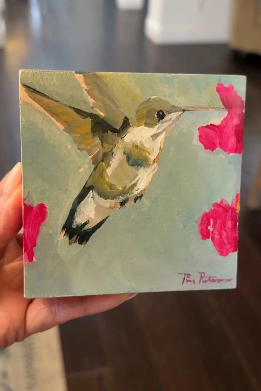 ummingbird+Painting+%2522Hummingbird+%26+Pink+Flowers%2522+4x4+Acrylic+2025+Tina+Petersen+Art.jpg