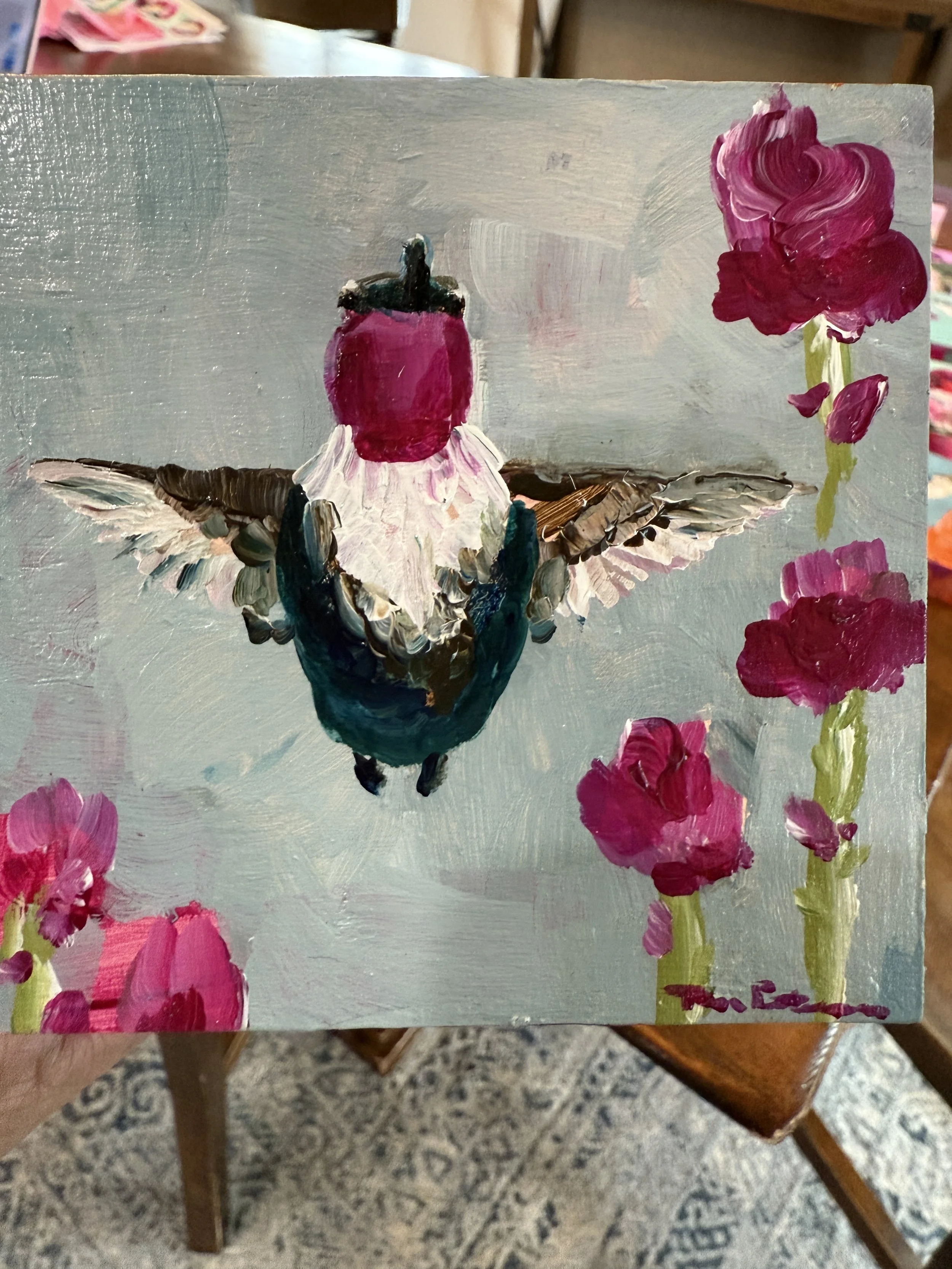 I See You 4x4" Acrylic Painting Tina Petersen Art..JPG