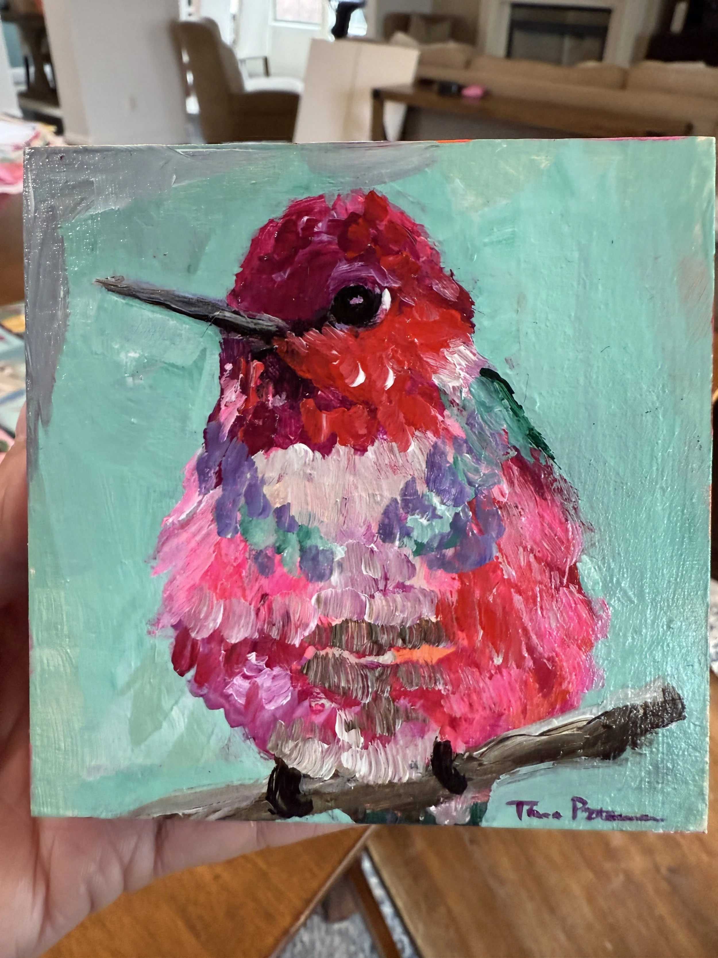 Bliss 4x4" Acrylic Painting Tina Petersen Art..JPG