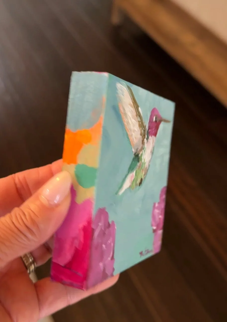 Ready to Fly Side 4x4" Acrylic Painting Tina Petersen Art..jpg