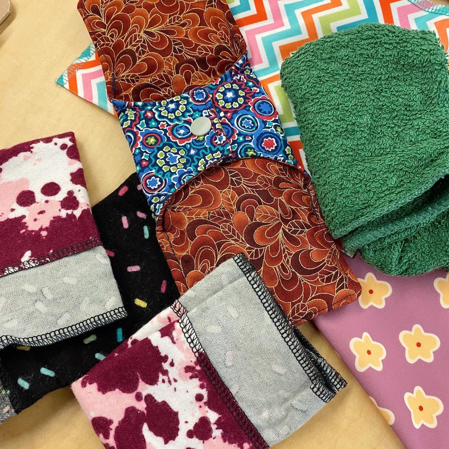 You never know what you&rsquo;ll learn at the library!  We stumbled on the local chapter of @daysforgirls sewing reusable menstrual pads for distribution abroad. 

The whole kit is designed to be reusable - with a whole lot of co-benefits as is alway