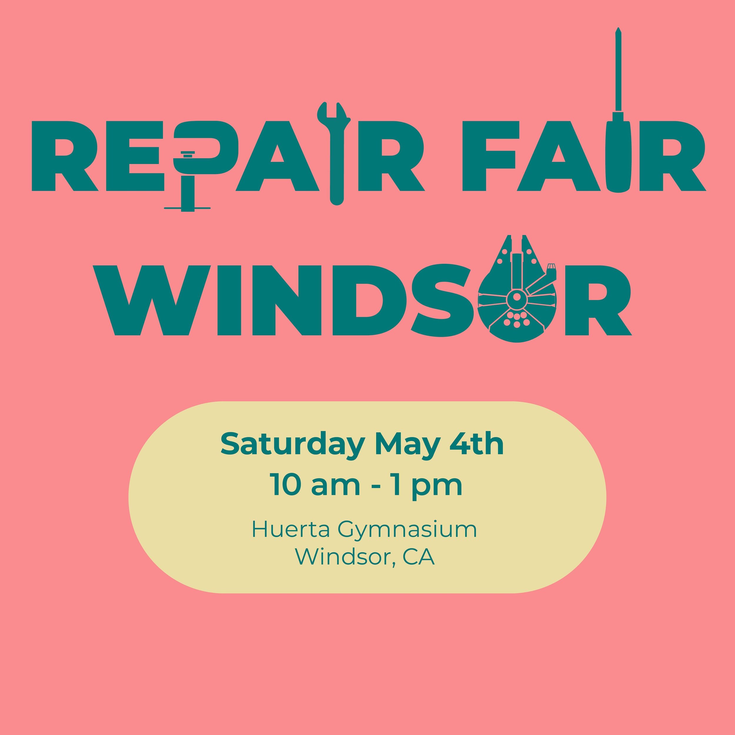 Our next Repair Fair is coming up in a little over a week!  We will be in Windsor at the Huerta Gymnasium on May the 4th, from 10am - 1pm. 

Link in bio to register. 

In addition to the Repair Fair there will be a clothing swap, Conservation Corps N