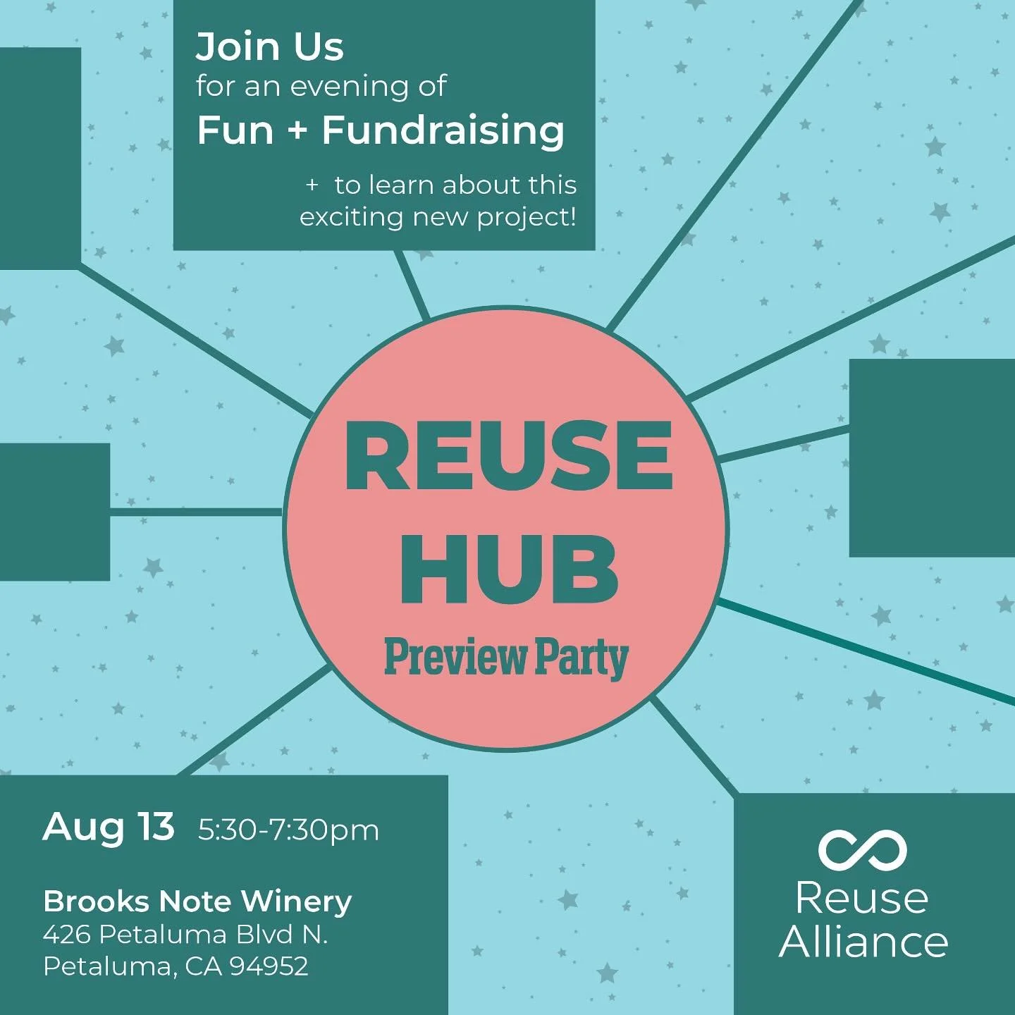 Curious to learn more about the Reuse Hub? 

Or just want to support and celebrate with your fellow reuse fans? 

Have ideas for programs you&rsquo;d like to see at the Hub? 

Join us on August 13th, at Brooks Note Winery for a Reuse Hub Preview Part