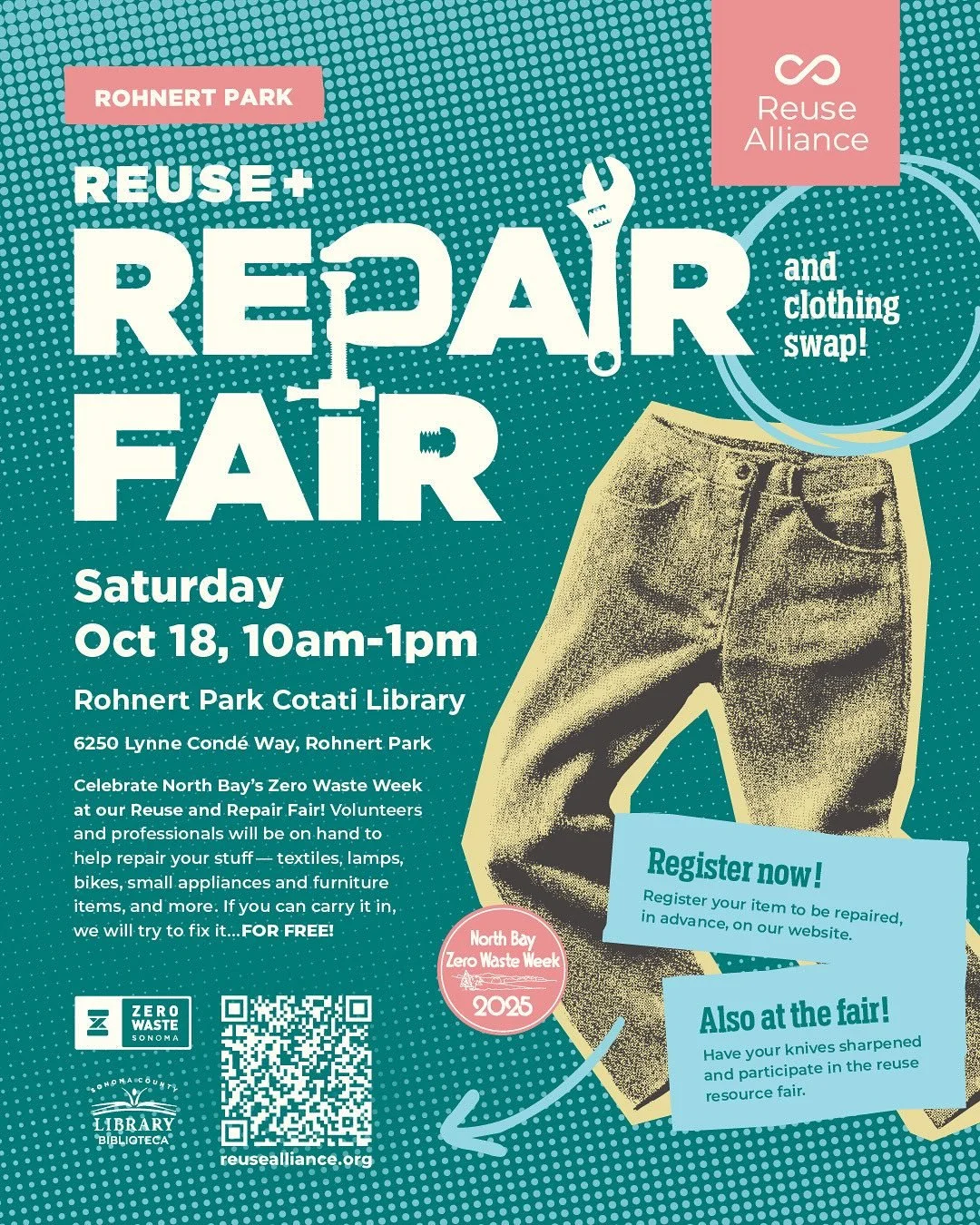 Celebrate North Bay&rsquo;s Zero Waste Week with us at the Repair Fair and Clothing Swap!

Have a lamp, bike, small appliance, electronics, or clothing in need of repair? Bring it to the fair and our volunteers and repair professionals will do their 