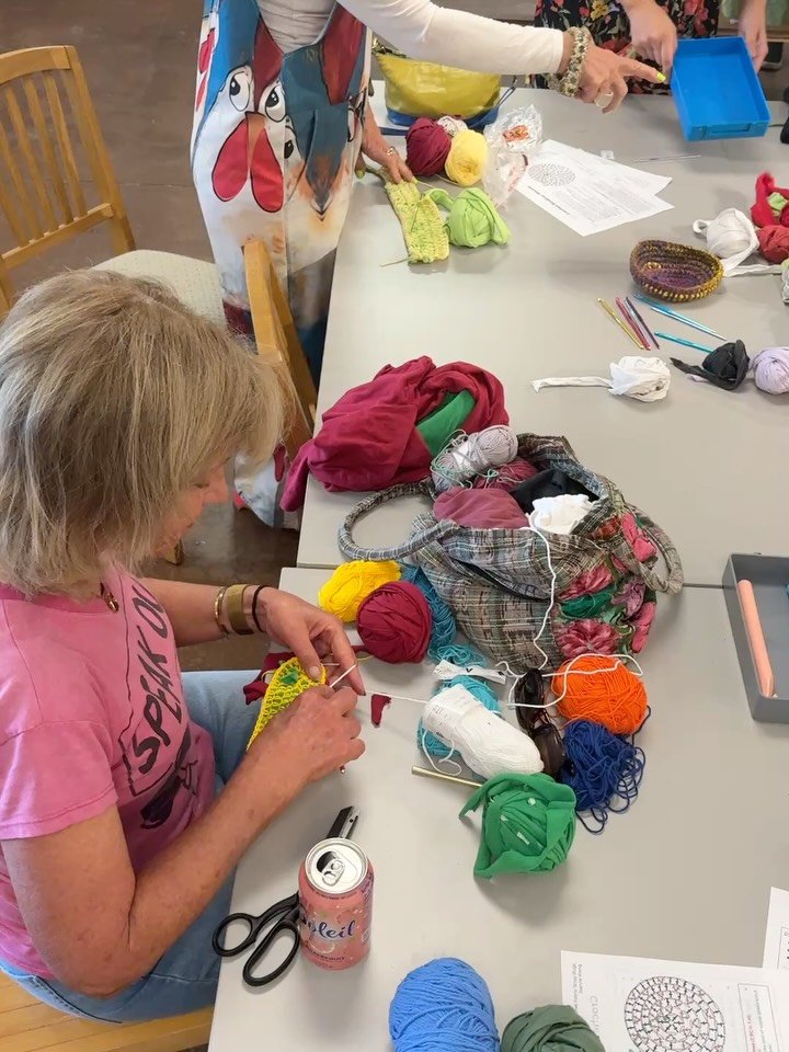 The sculptural crotchet: fabric scrap baskets workshop is coming up soon on Sept 18th 🧶🩵

Learn how to make baskets made from old t-shirt scraps, turning waste into a functional piece to hold blankets, laundry, utensils, tools and so much more.

Si