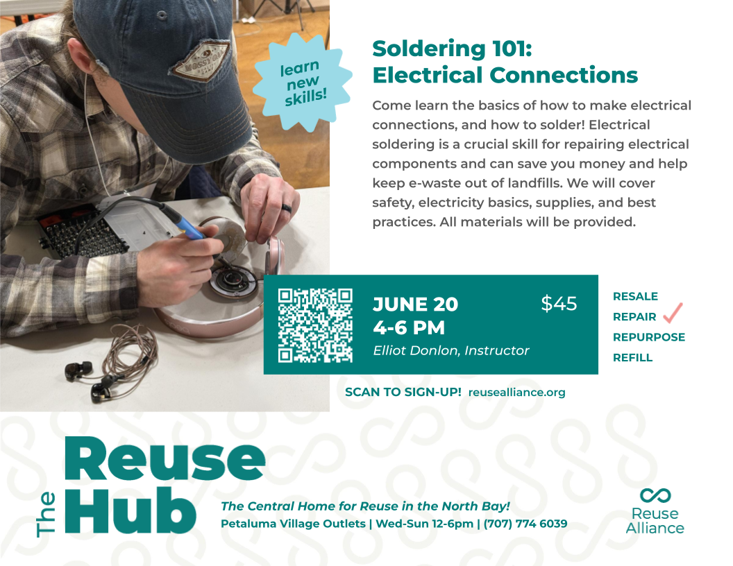 Soldering Electrical Connections Workshop Petaluma Reuse Hub