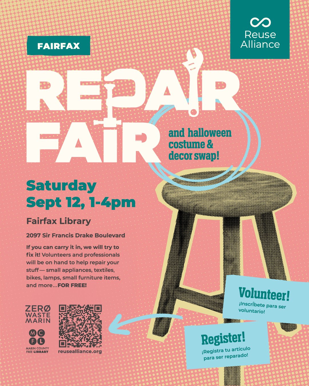 fairfax library repair fair 2026 halloween costume decor swap