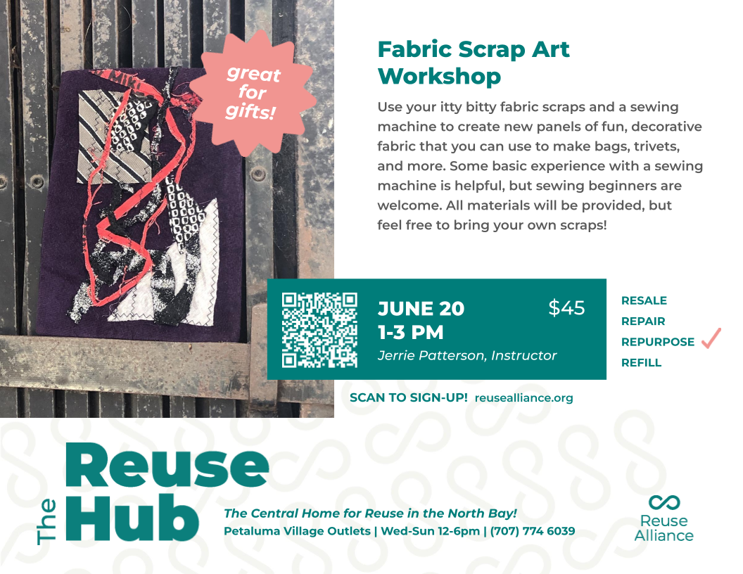 Fabric Scrap Art Workshop Petaluma Reuse Hub