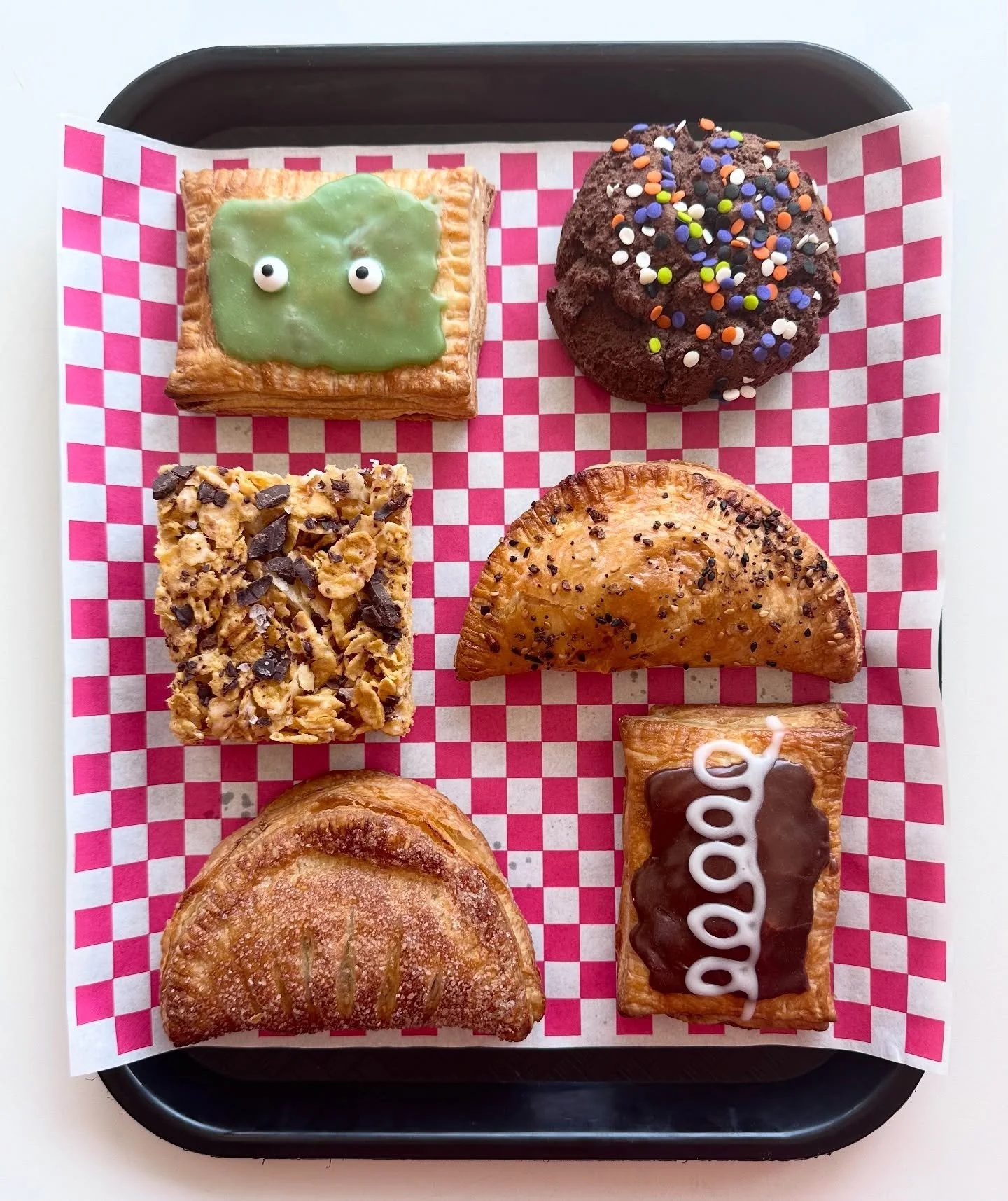 Scroll to gander the October menu! 
Don’t worry! We do have the Swiss roll too (she was just being prepared and could not make it for her head shot)!
Visit our website for item details 🎃