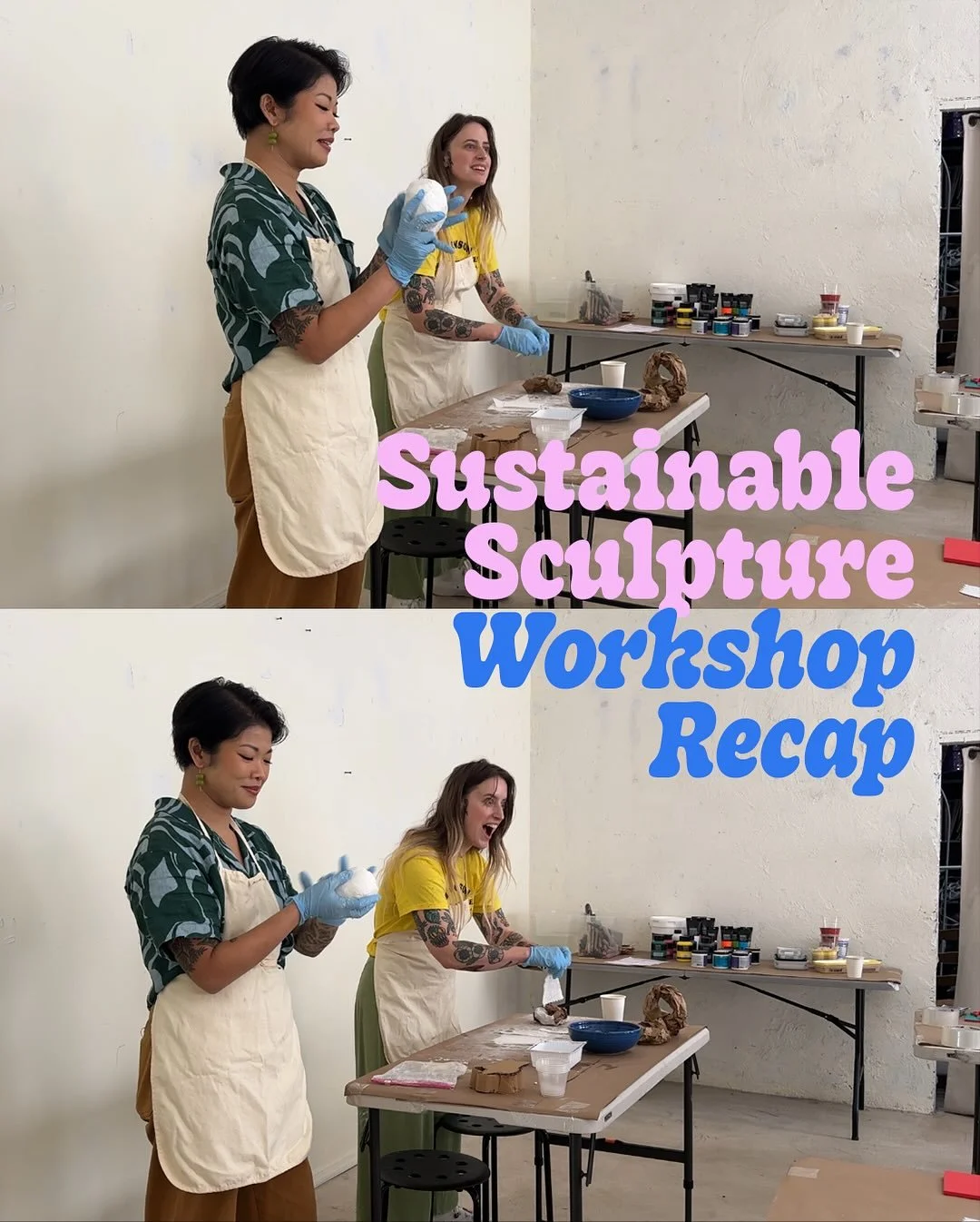 🌀Sustainable Sculpture Workshop Recap!🌀

Last week we had an absolute blast hosting a papier-mache workshop in Brooklyn!

We used recycled materials like paper packaging, bubble wrap, tofu and yogurt containers, and cardboard to construct our armat