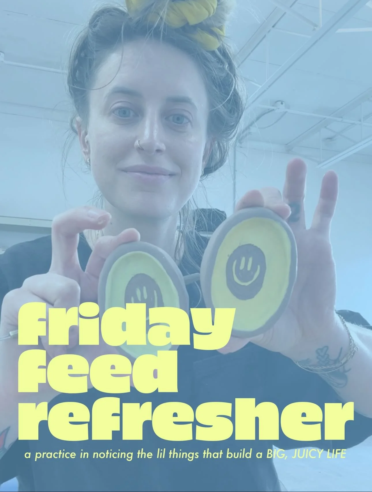 ⭐️Friday feed refresher⭐️
my weekly practice is noticing the little joys from the past week, because it&rsquo;s the little things that build a big juicy life. 

1-2. feels SO good to be back at the ceramics studio 
3-6. Big kitty cuddle week 
7-8. Cl