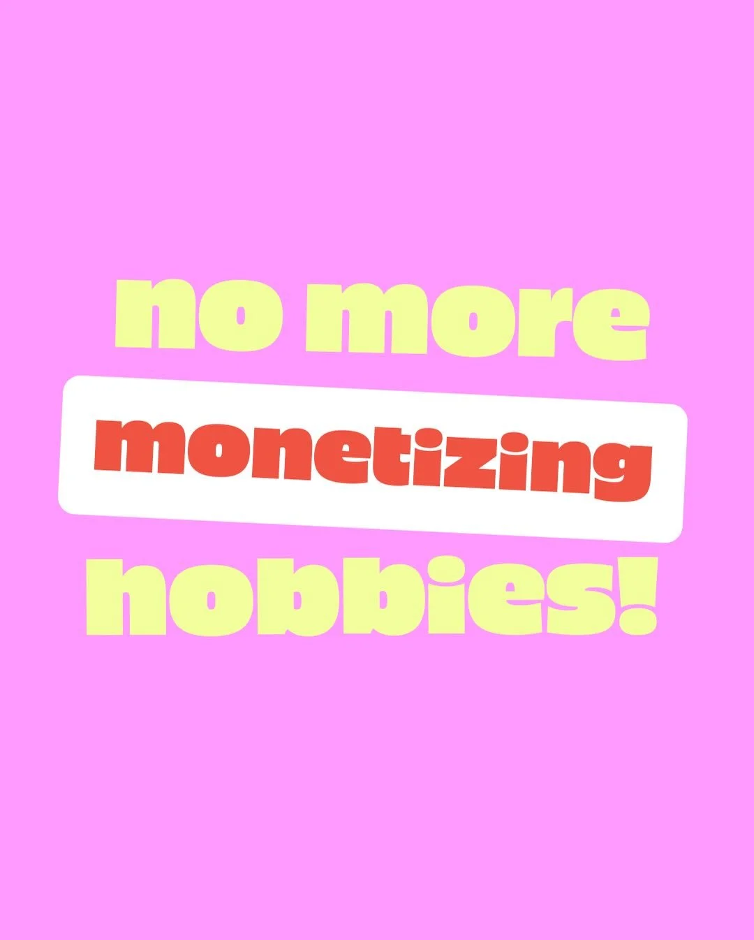 🚫I don&rsquo;t wanna sell my work🚫

I mean, of course I do, I wanna work as an artist. But I don&rsquo;t want to CREATE with the INTENTION of selling. 

I want to make work that is a reflection of me exploring my curiosity and following the fun and
