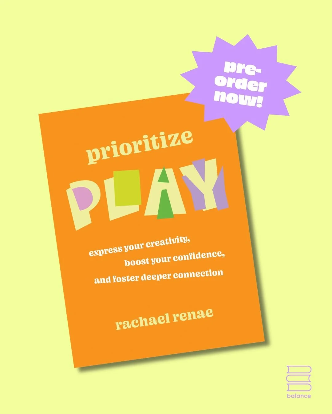 COVER REVEAL 😍

My book PRIORITIZE PLAY is available to pre-order, omg! 

And it officially comes out June 9th with my publisher @gcpbalance 🥰

When I sent over my inspo for the book cover to the art team, I said I wanted it to feel like a book you
