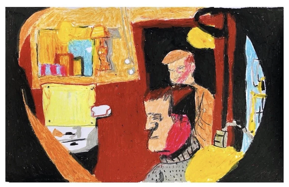 "Fisherman's Bedroom" 
Oil Pastel on Paper, 
2021, 
H42 x W59 cm