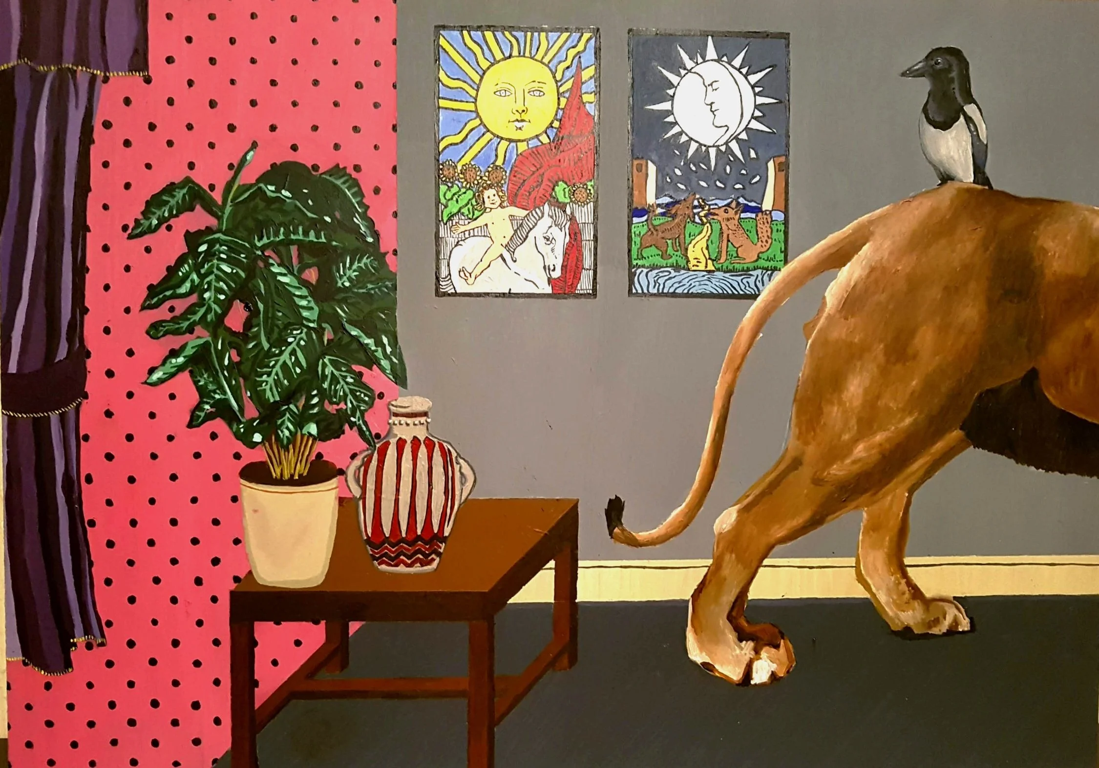 “Tarot Cards” Acrylic on Wood, 2018, Commission: Molly Clark H40 x W60 x D4 cm