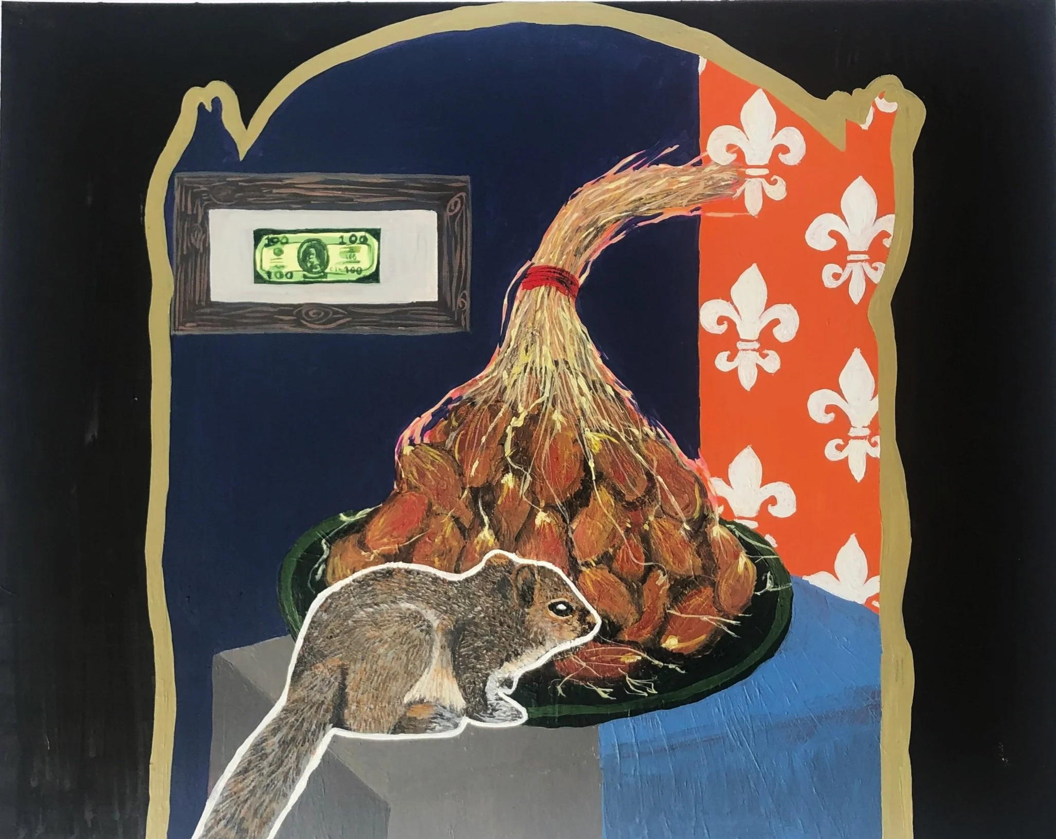 ”Hacked” Acrylic on Board, 2020, Commission: Daisy Pedersen H50 x W40 cm