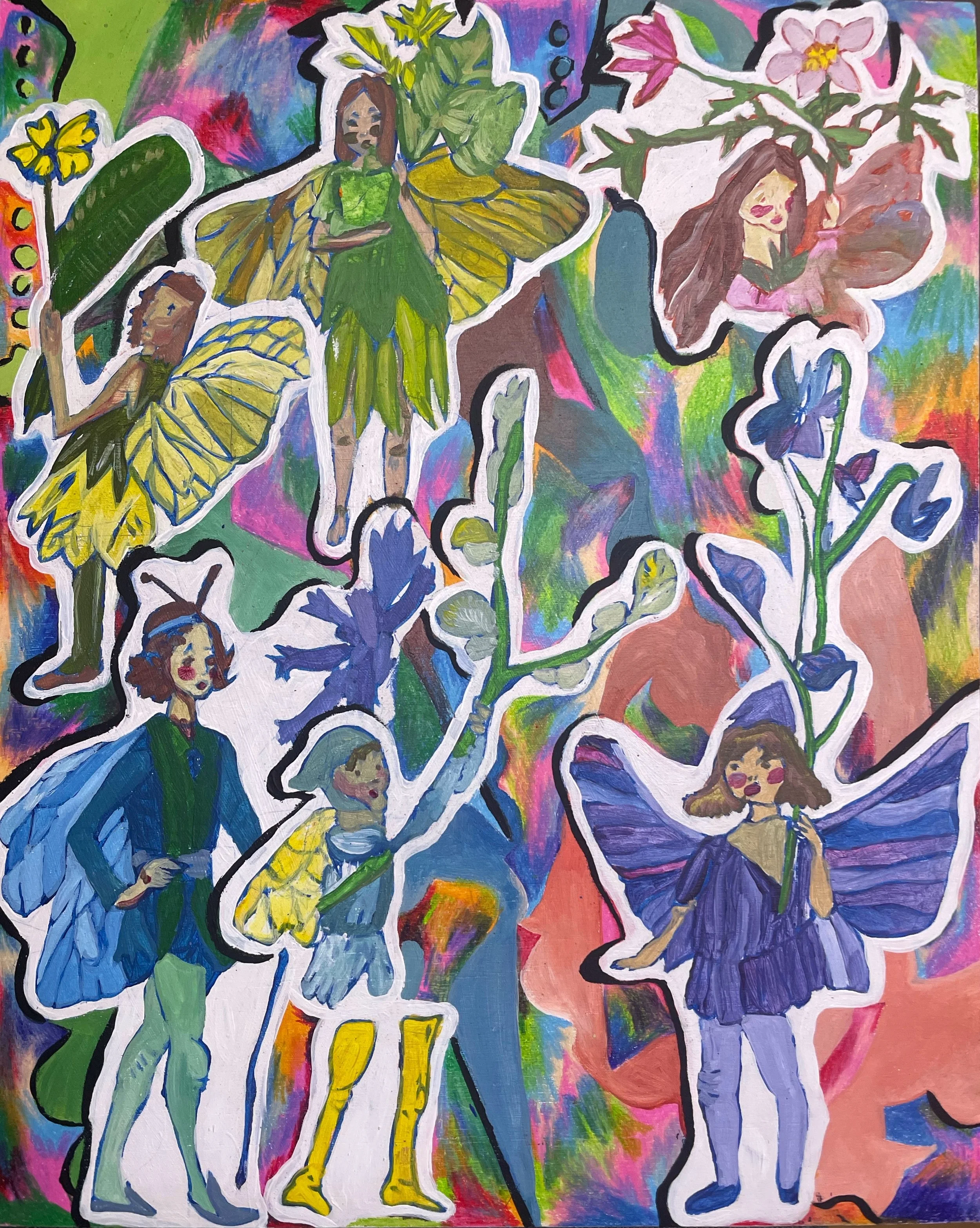 "Then she kissed Jenny and said good-bye"
Coloured Pencil & Acrylic on Wood, 
2023,
H28 x W35 x D5 cm