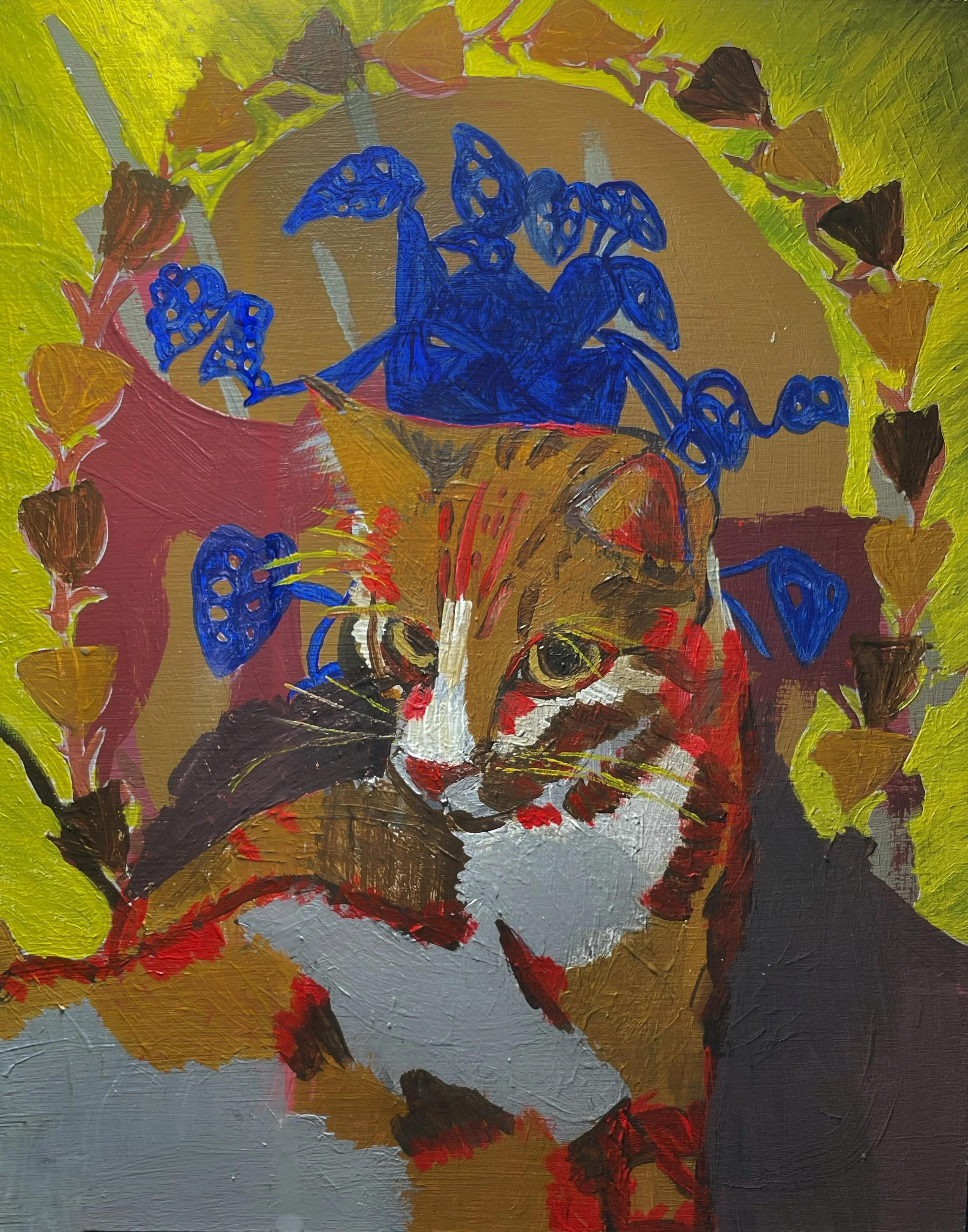 “Special Friend” Acrylic on Wood, 2022, H32 x W25 x D6 cm