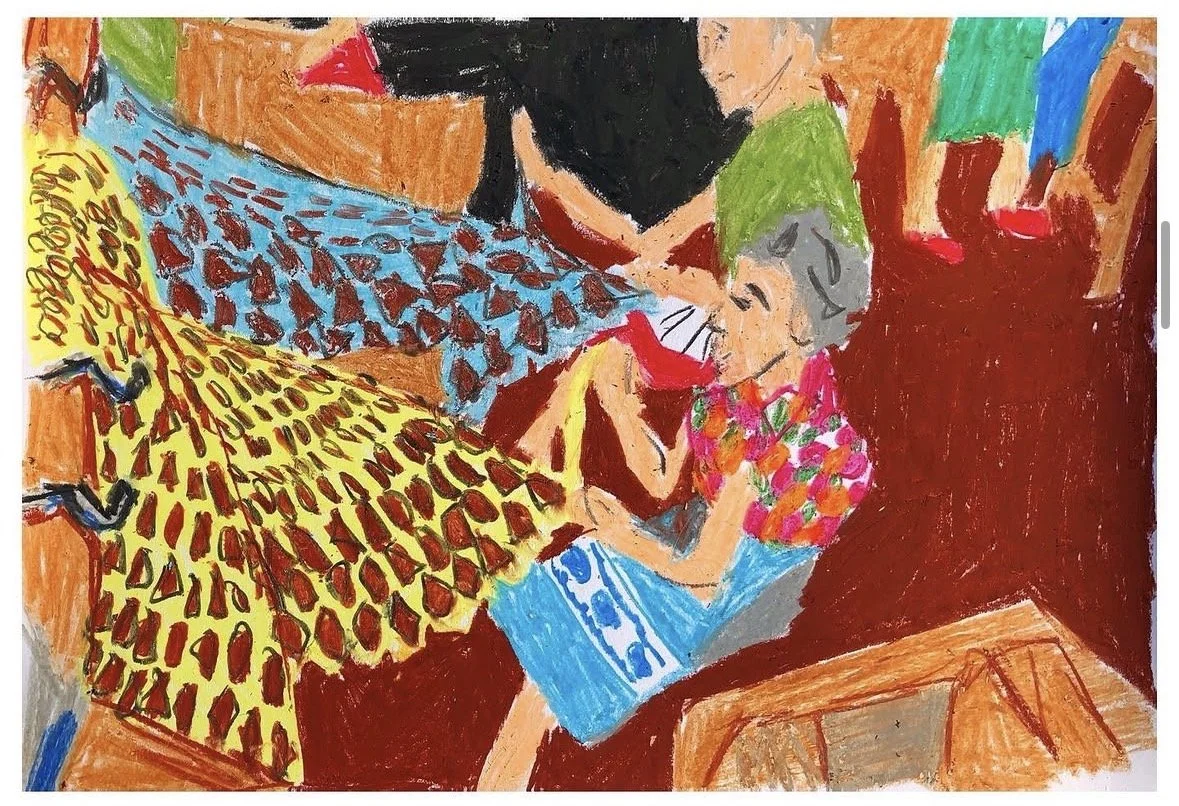 "Fisherman's Net" 
Oil Pastel on Paper, 
2021, 
H42 x W59 cm