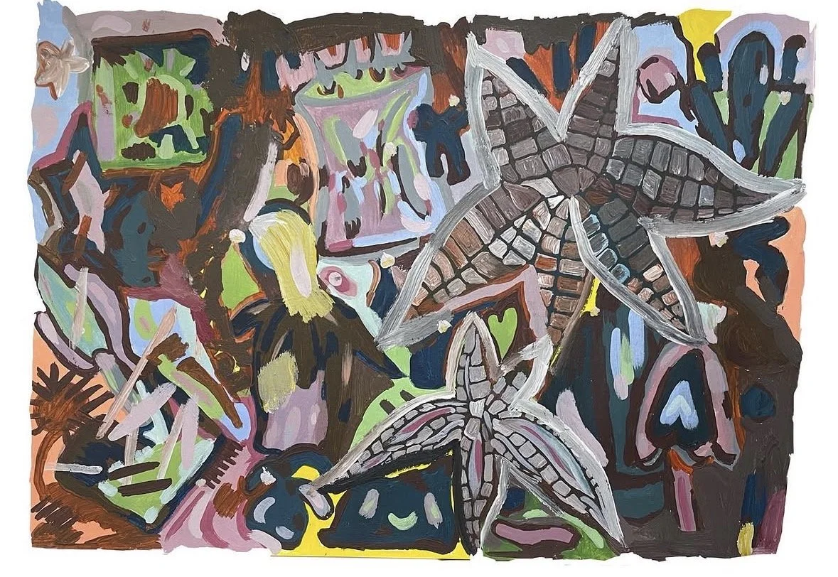 "Starred" 
Acrylic on Paper, 
2022, 
H42 x W59 cm