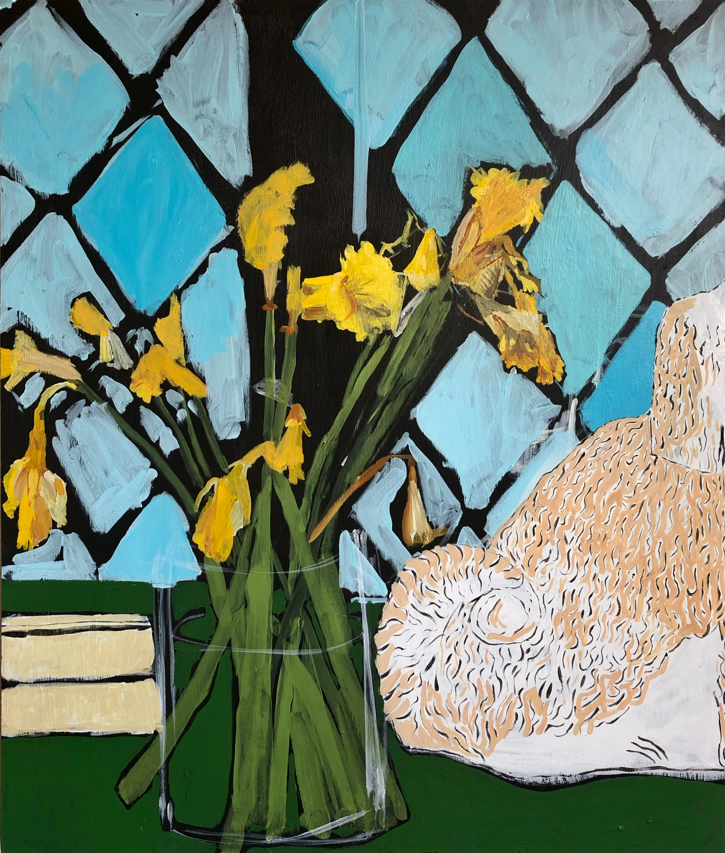 “Attribute of Spring” Acrylic on Wood, 2021, H50 x W60 x D6 cm