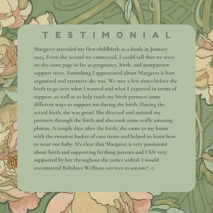 Kind words from a sweet client 🤍

#birthdoula #bloomingtonnormaldoula #birthcenterbn