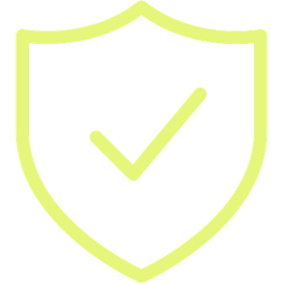 Schutzschild mit Häkchen, Symbol für Sicherheit und Schutz.