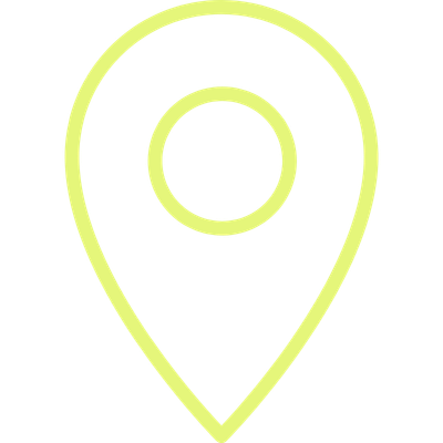 Helles, gelbliches Symbol für einen Standort oder eine Position auf schwarzem Hintergrund.