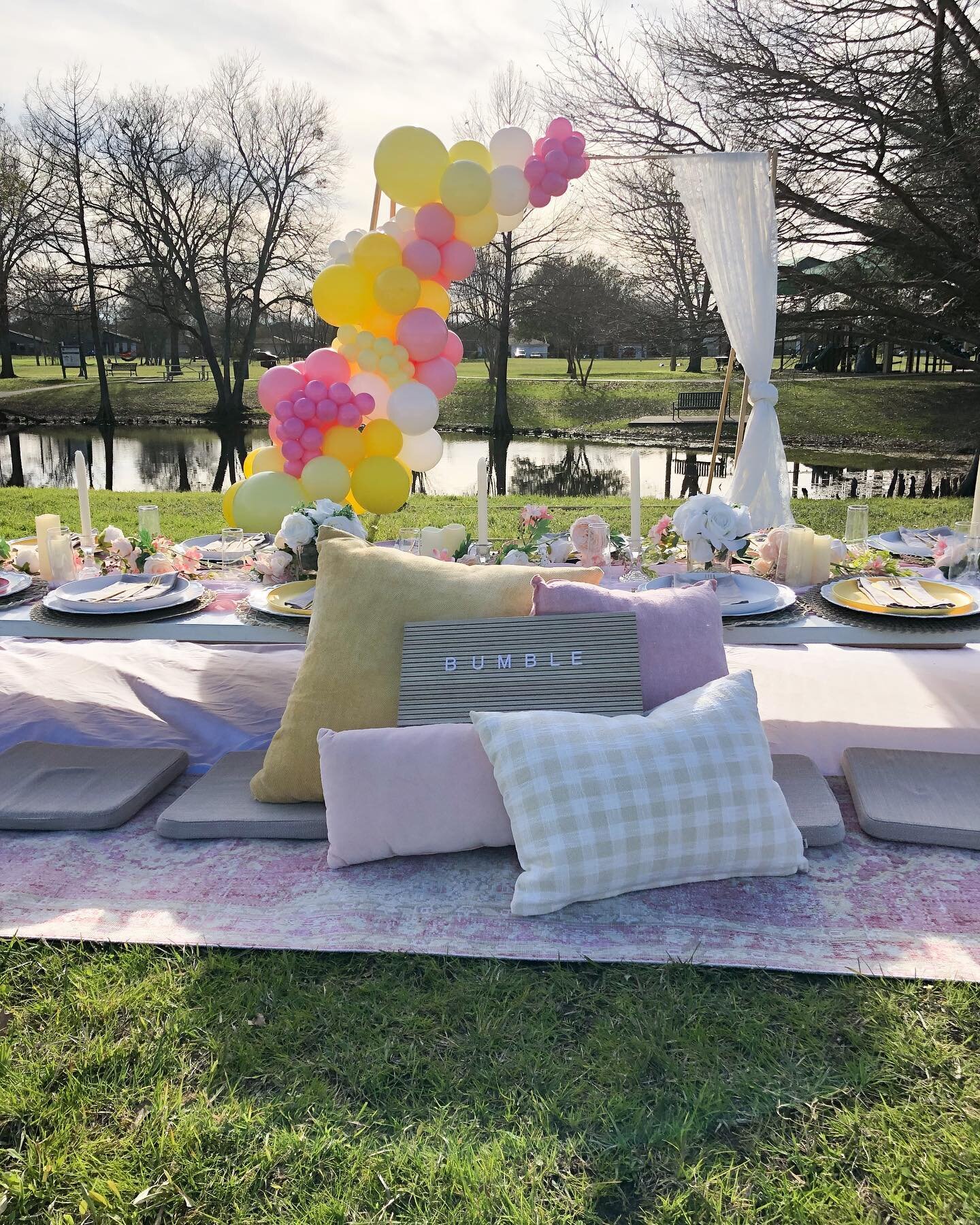 How picturesque is this picnic set up?! 

I loved this Valentine&rsquo;s picnic spread by @readysetpicnic for @bumblehoney! The details were perfection 💕✨