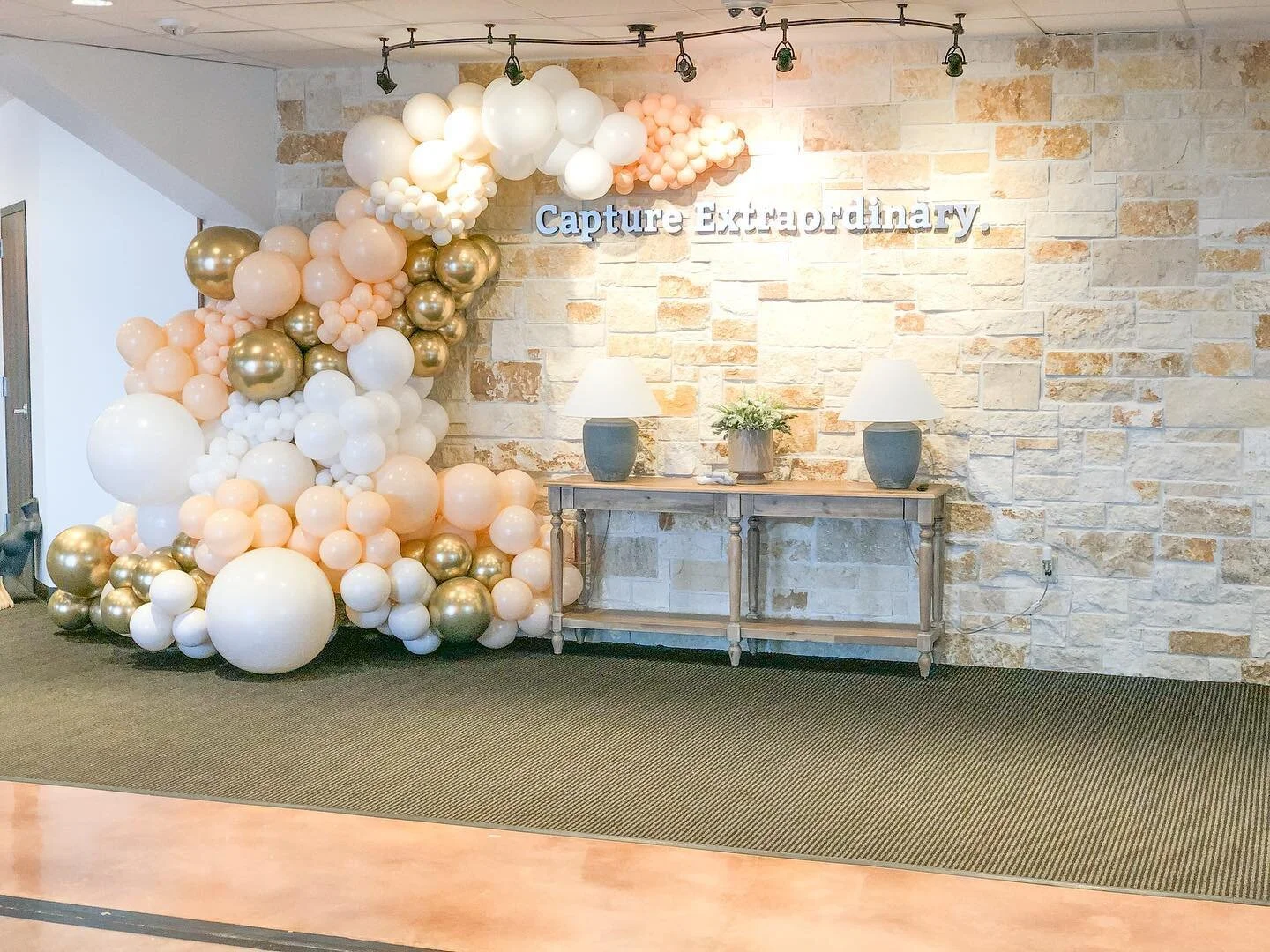 Soft neutrals to dress up the @skybreakchurch lobby for Easter weekend services 😍