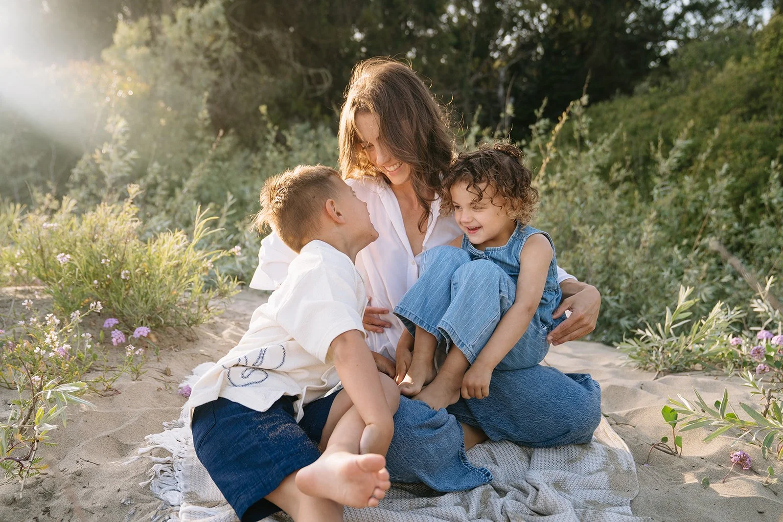 Beachside family portraits in Santa Cruz